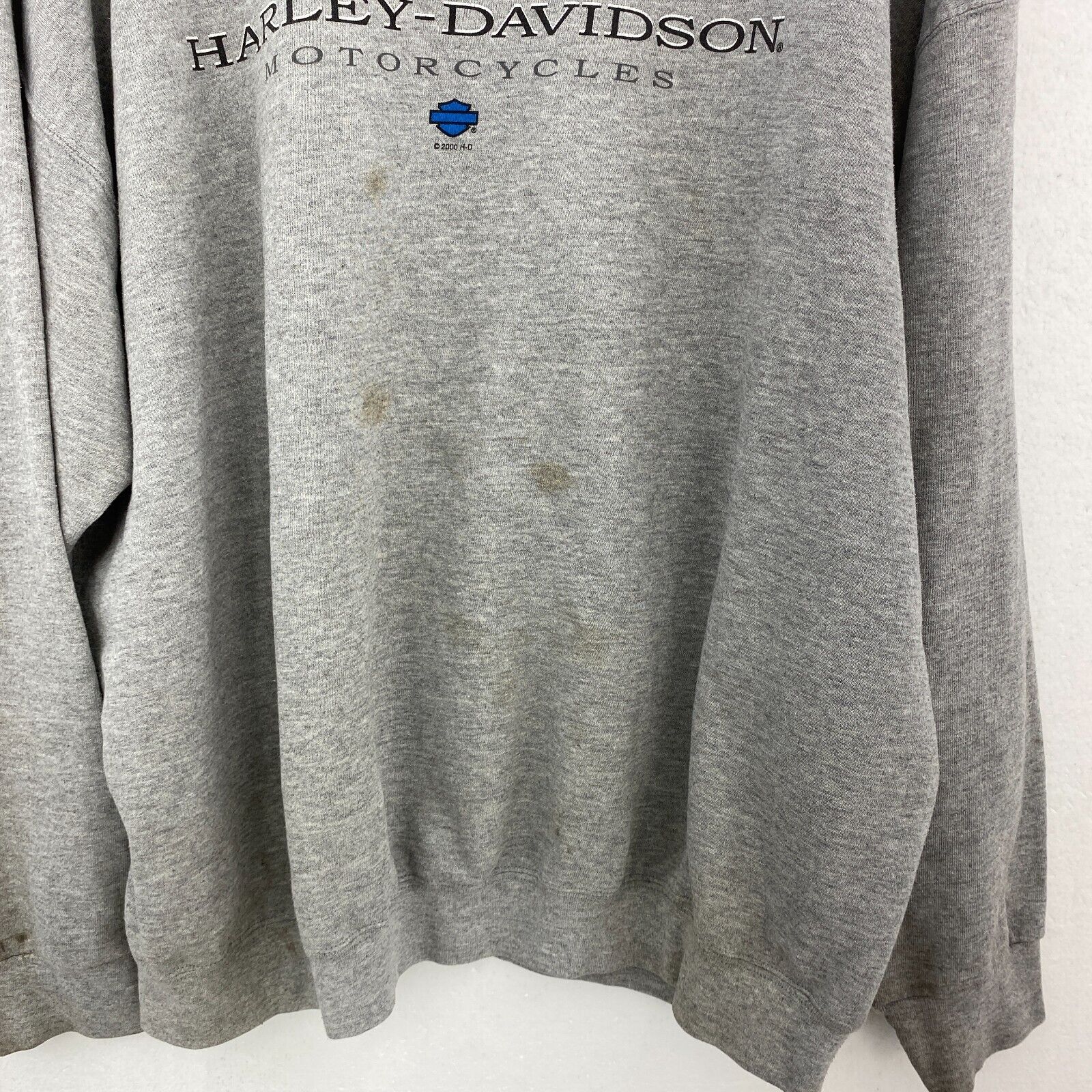 Harley Davidson Motorcycles 2000 Gray Sweatshirt Crewneck Size 3XL