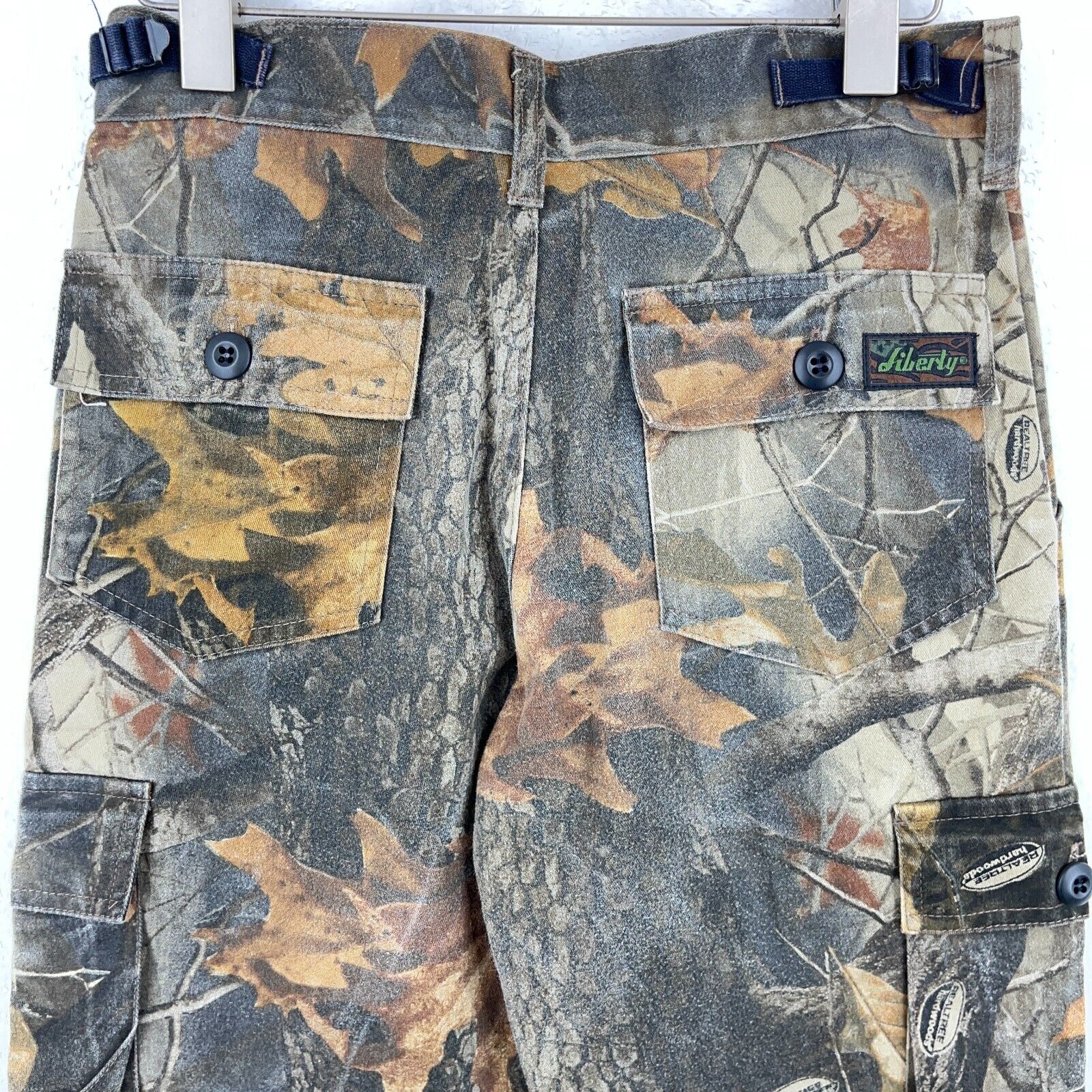 Real Tree Style Hunting Camo Cargo Green Pants Size Youth Large 14-16