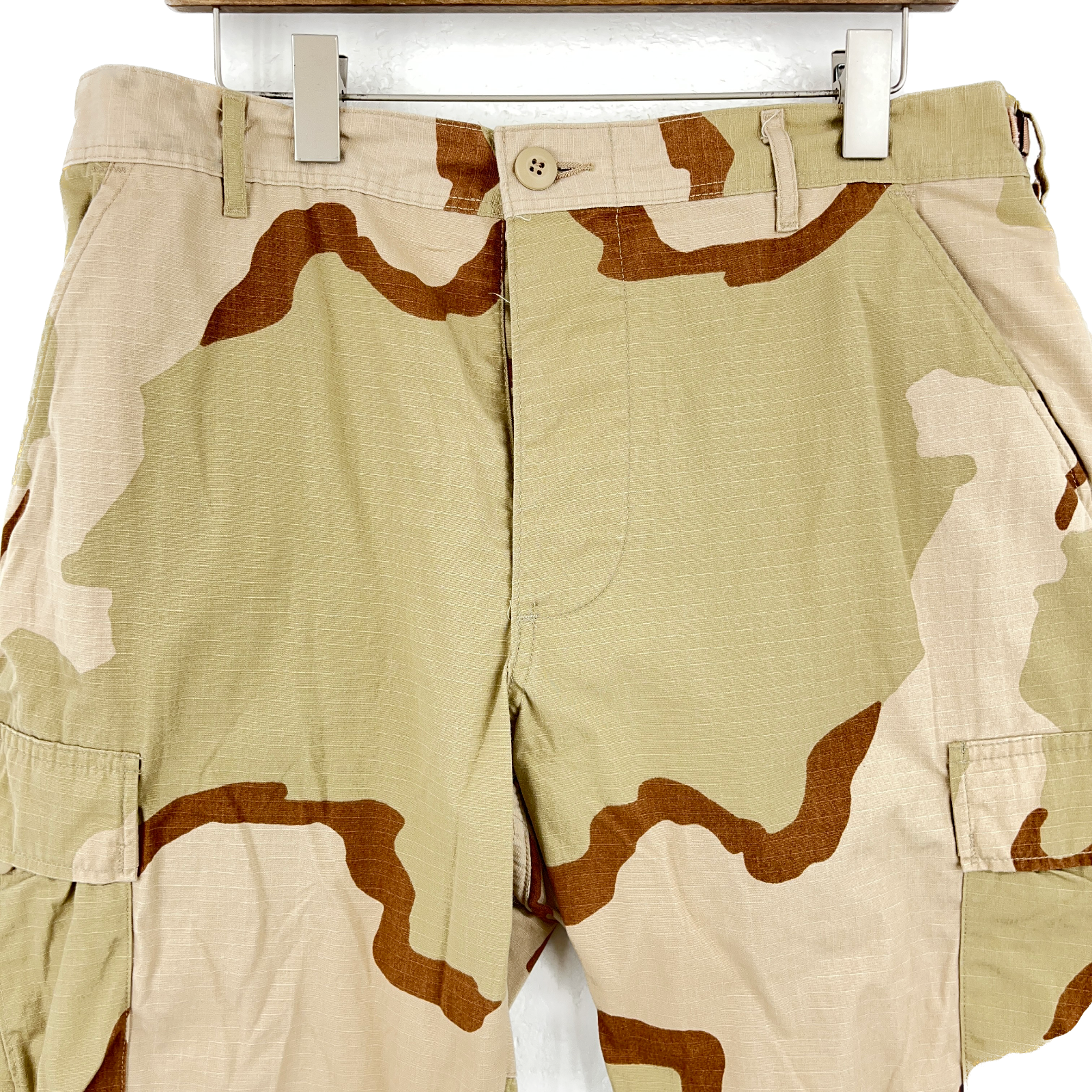 Military Dessert Camo Sandstone Style Cargo Shorts Adjustable Waist Size 31-35