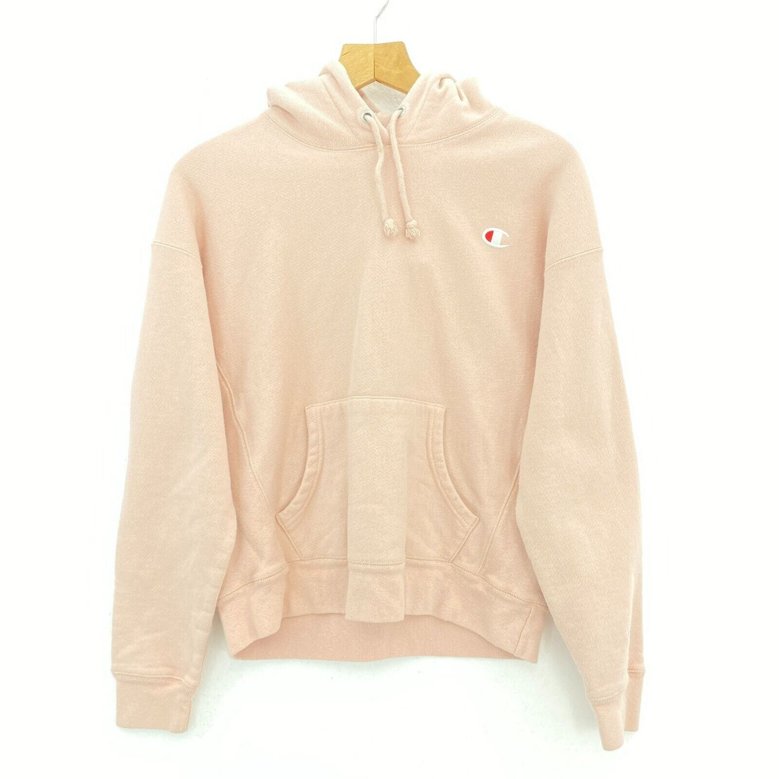 Champion Reverse Weave Vintage Pink Pullover Hoodie Sweatshirt Size L 90s
