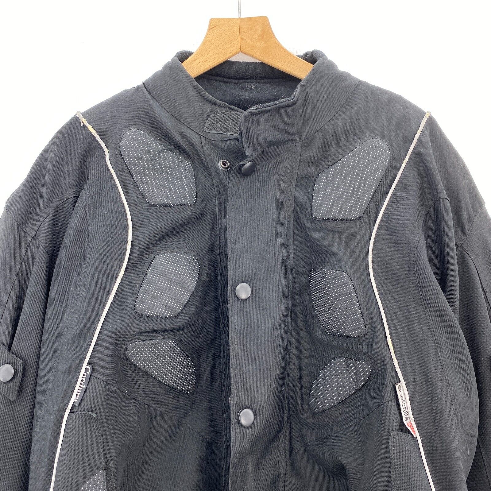 Cordura Motorcycle Racing Biker 3M Jacket Black Size M With Armor No Liner