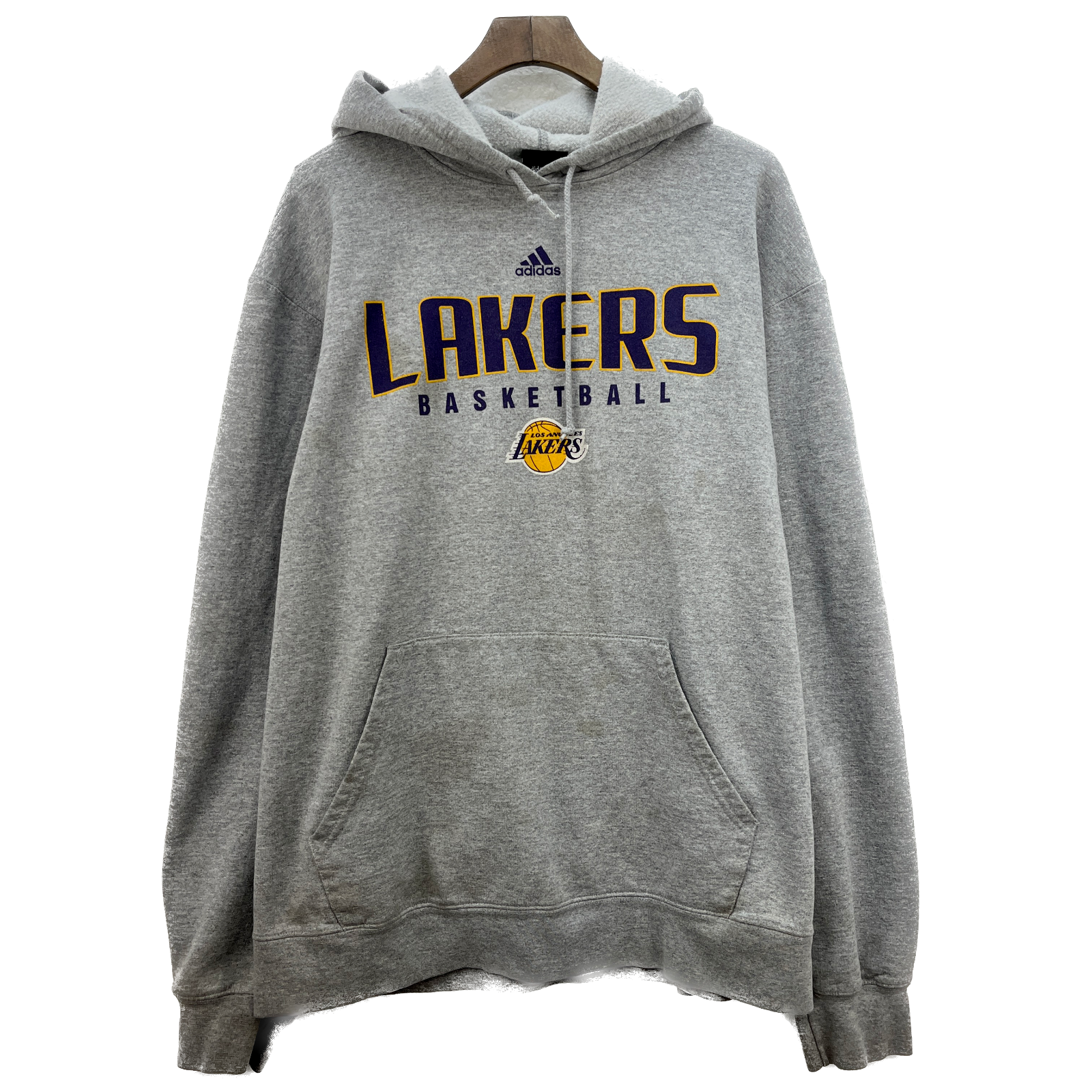 Adidas Los Angeles Lakers NBA Basketball Gray Hoodie Size L