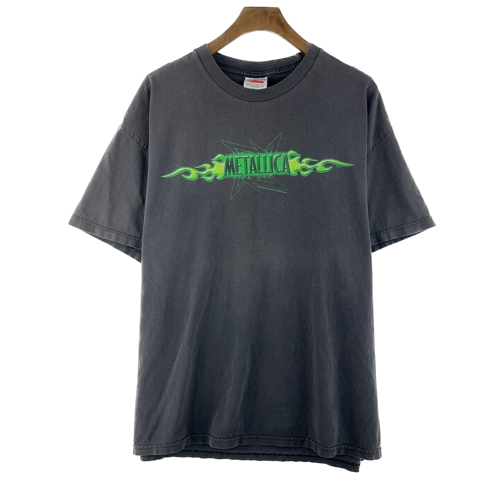 Vintage 2002 Metallica Green Band Tour T-Shirt Black Size XL