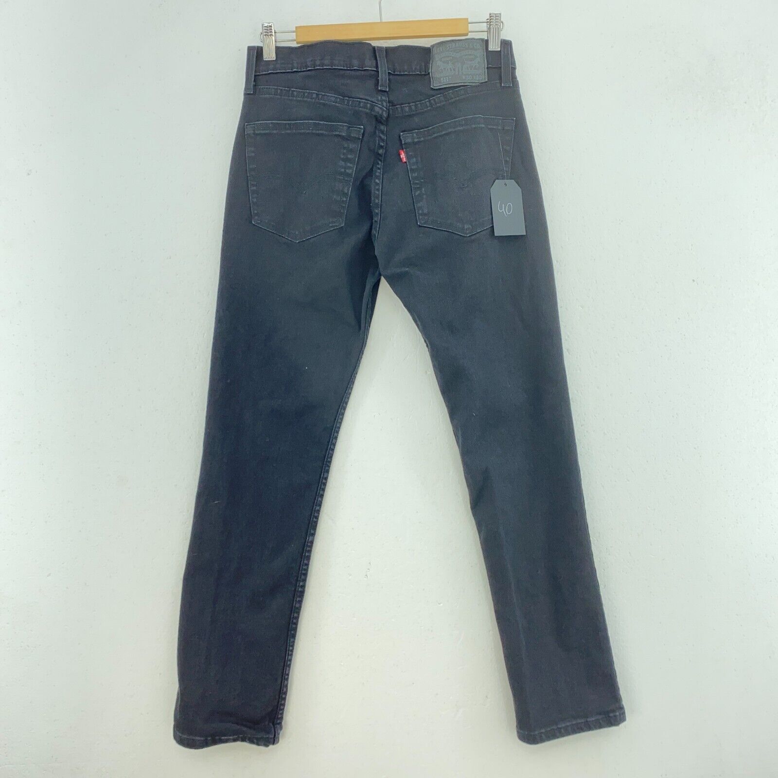 Levi's 511 Dark Wash Black Denim Straight Jeans Size 30