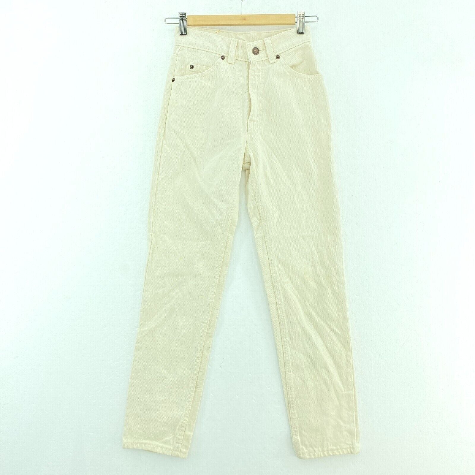 Levi's 512 Orange Tab White Denim Jeans Slim Fit Size 12 Women's