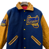 Espanola Vintage Hockey Leather Varsity Jacket Size 36 Youth Blue Brown 80s