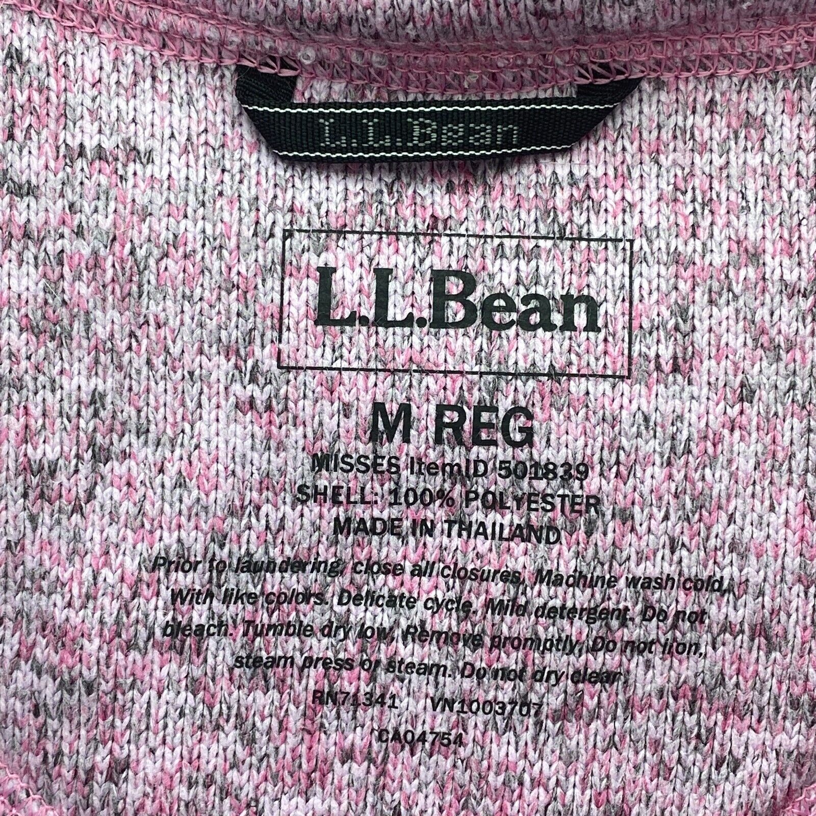 L.L. Bean Pink 3-In-1 Hooded Jacket Size M Full Zip Up