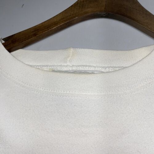 Levi Strauss and Co Embroidered Vintage Sweat Shirt Size M White 90s Crew Neck