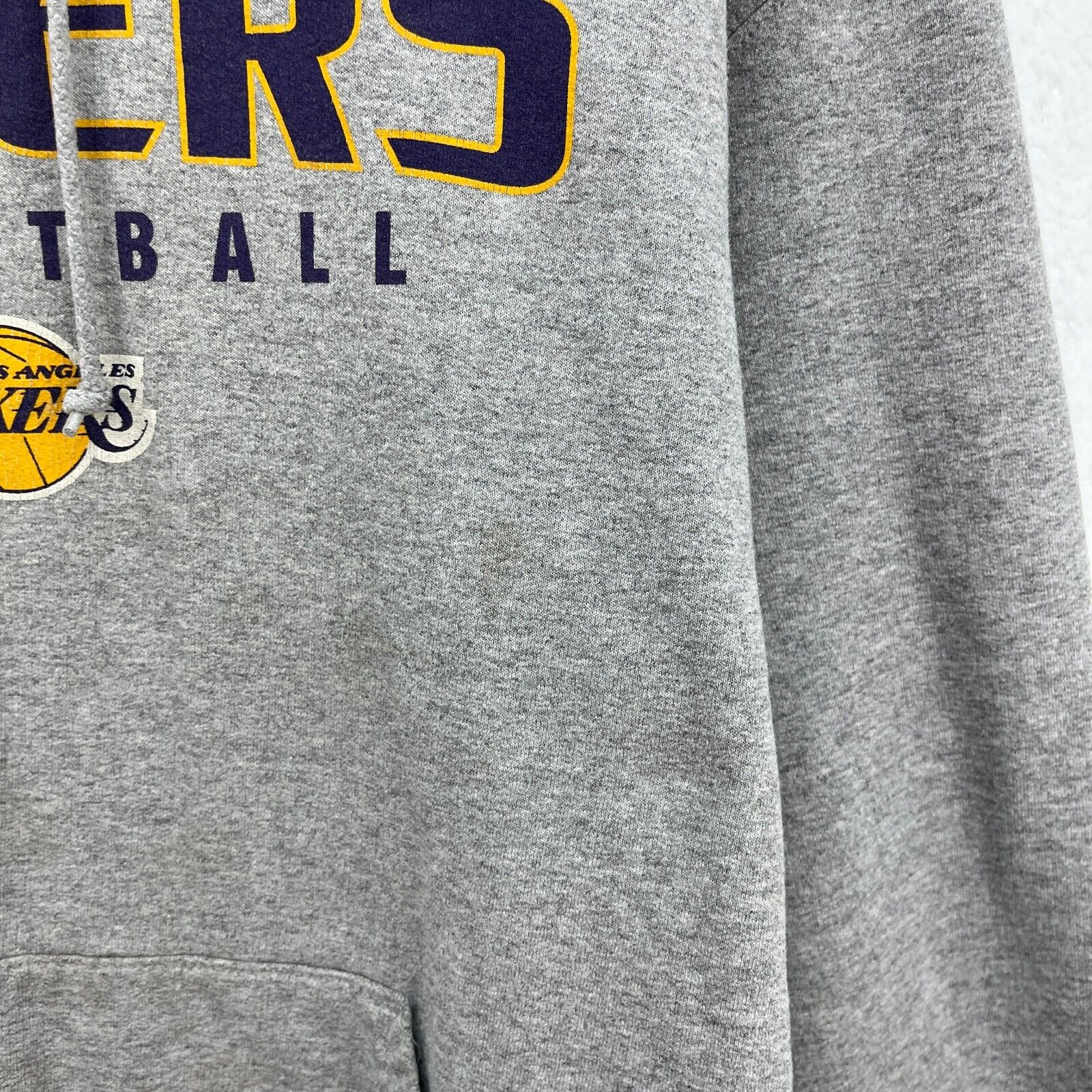 Adidas Los Angeles Lakers NBA Basketball Gray Hoodie Size L