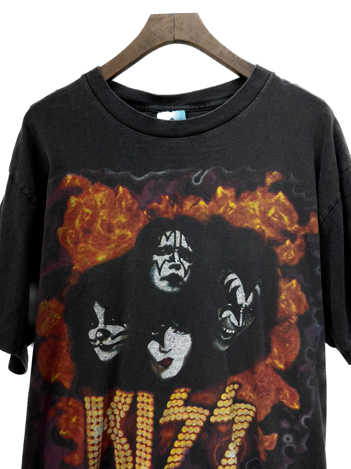 1996 KISS Rock Band Tour Vintage Concert T-shirt Size L Black Single Stitch 90s