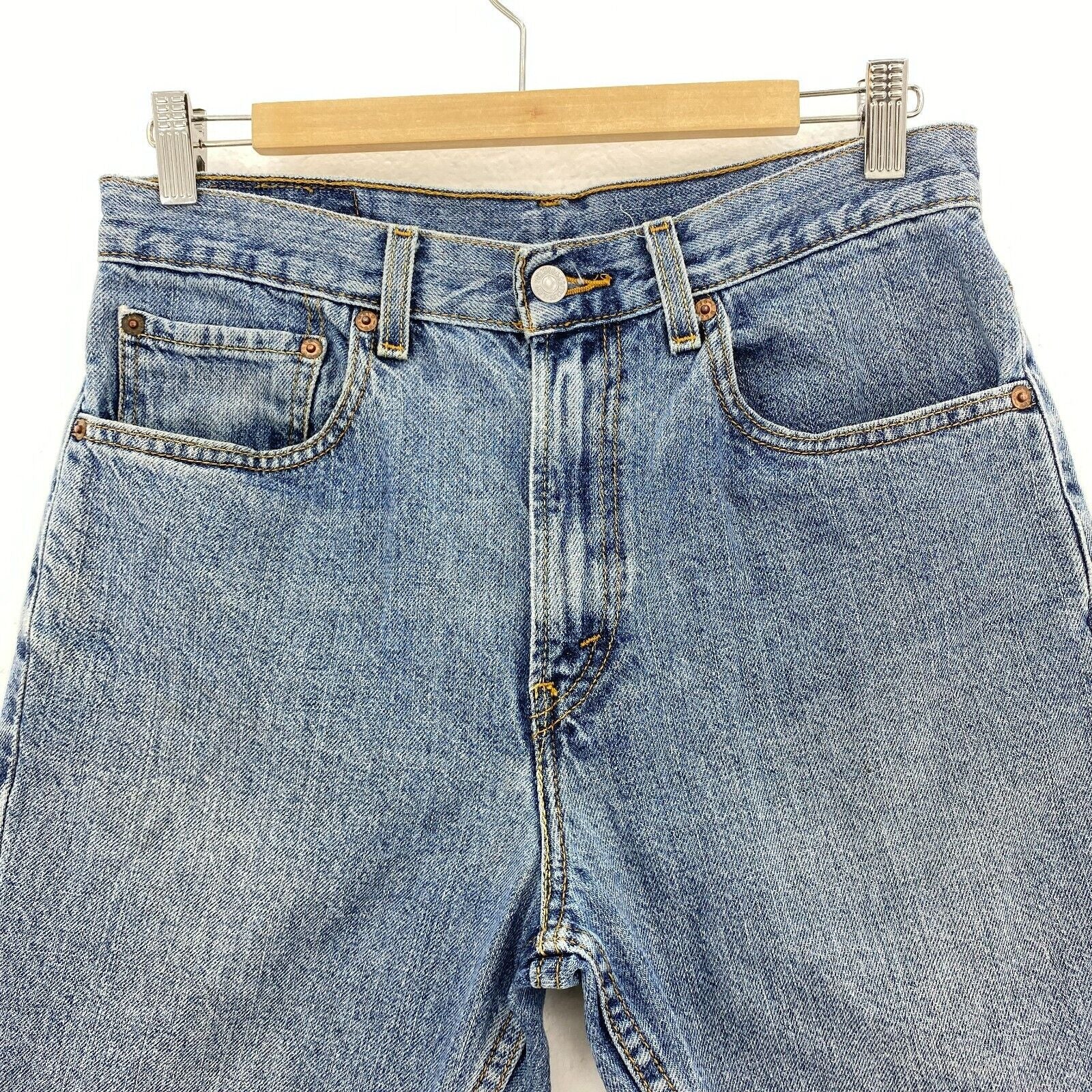Levi's 505 Relaxed Fit Medium Wash Blue Denim Shorts Size 31