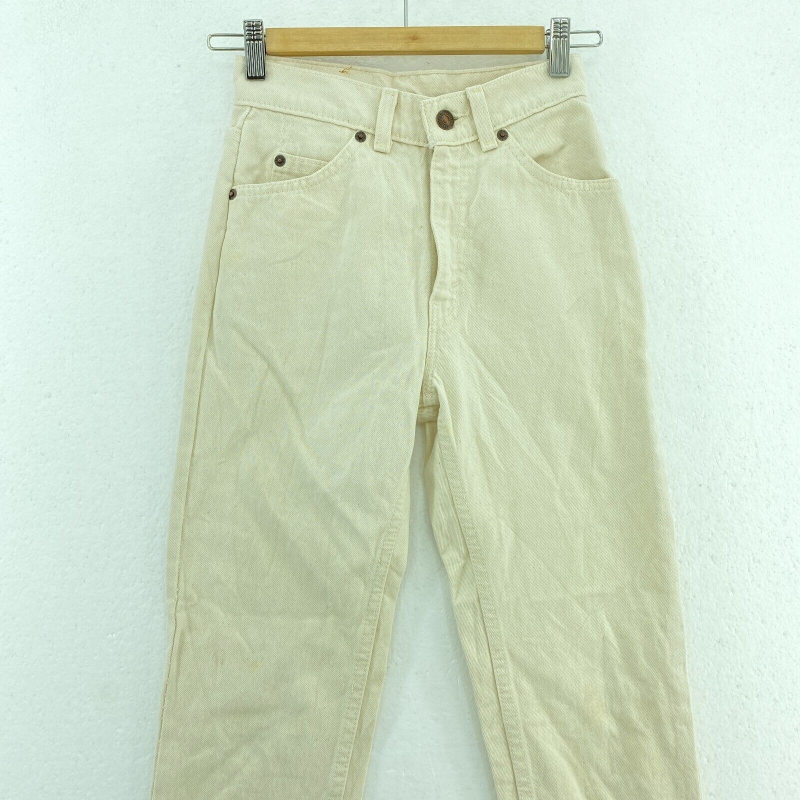 Levi's 512 Orange Tab White Denim Jeans Slim Fit Size 12 Women's