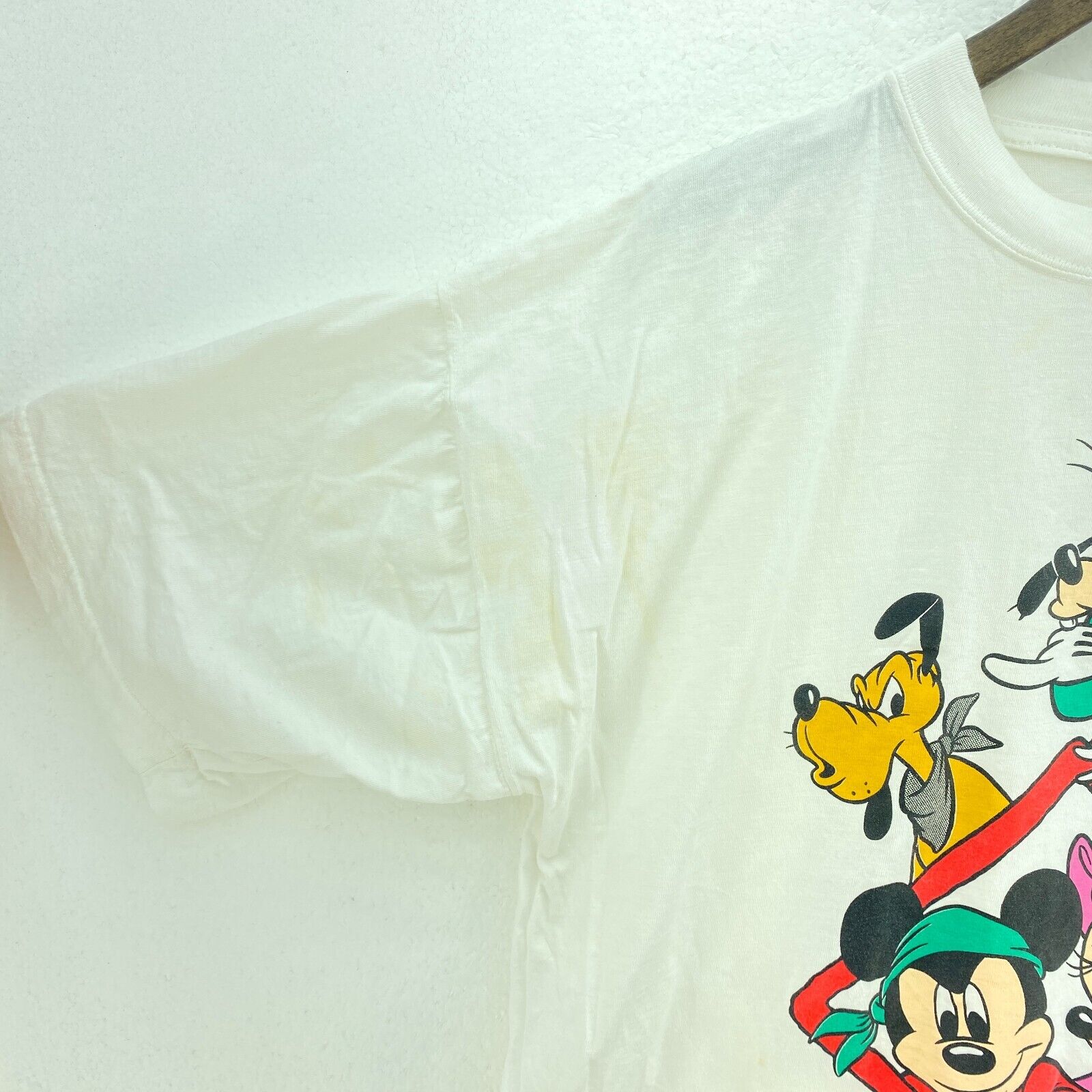 Disney Mickey Mouse Minnie Mouse Donald Duck White T-shirt Size M Women's