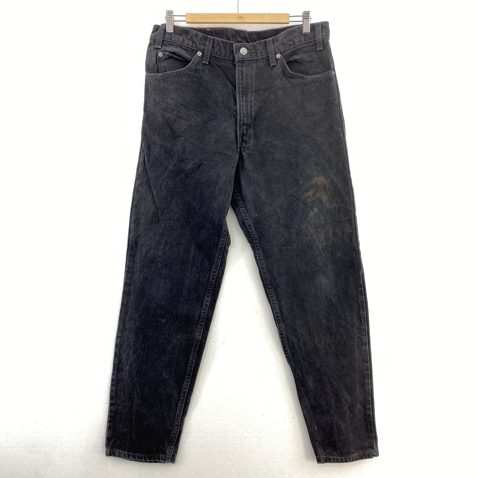 Levi's 550 Orange Tab Dark Wash Black Denim Tapered Size 34