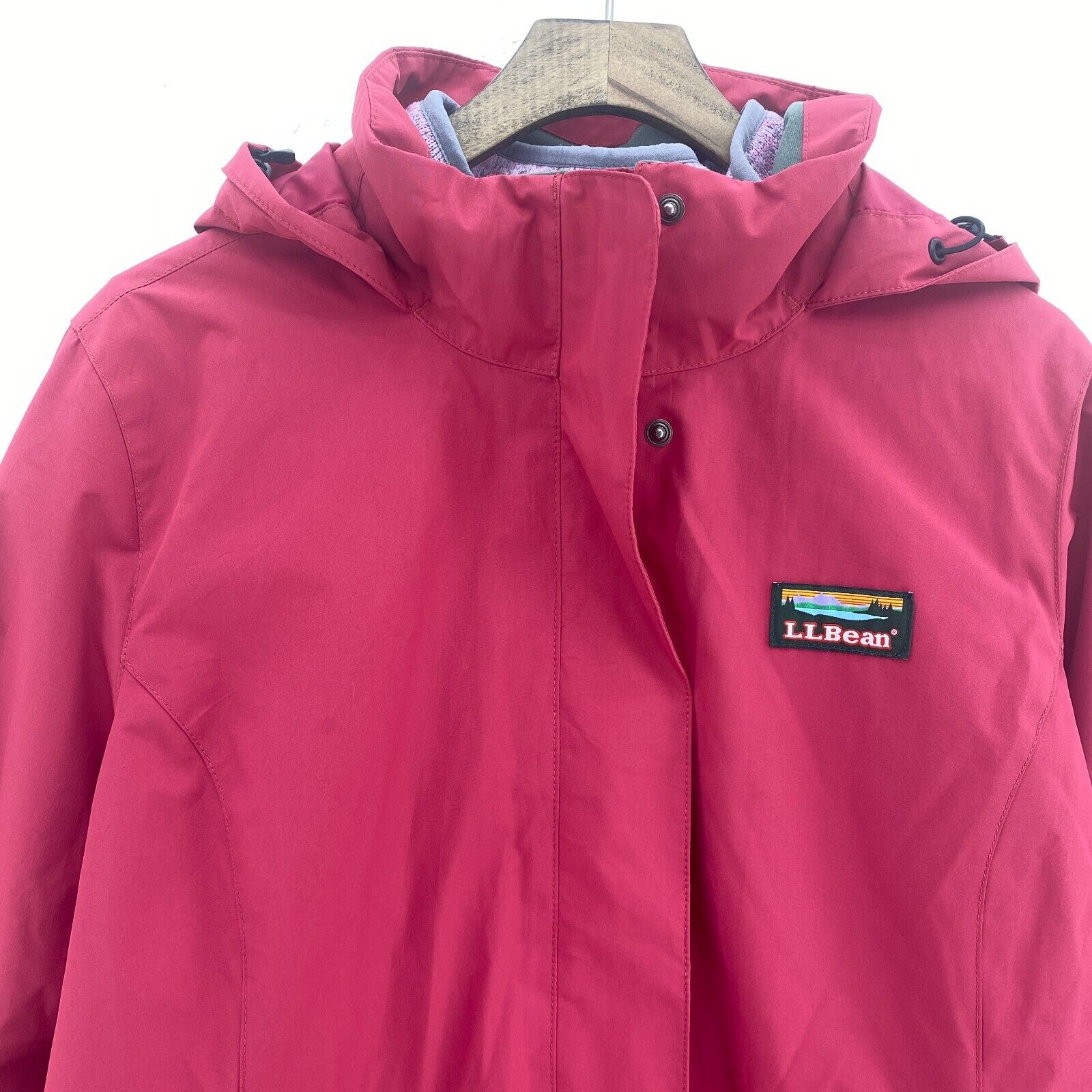 L.L. Bean Pink 3-In-1 Hooded Jacket Size M Full Zip Up