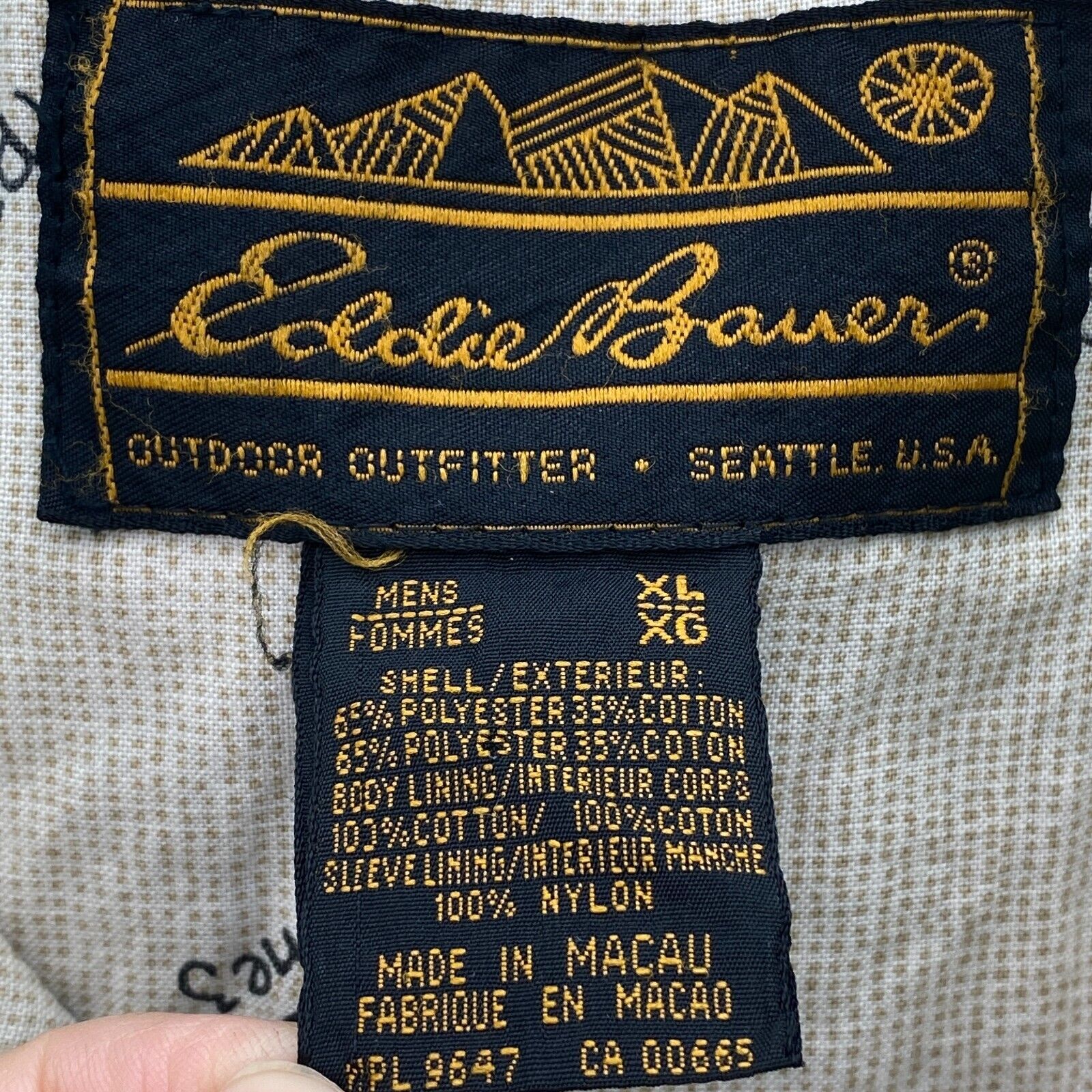 Eddie Bauer Green Full Zip Vintage Jacket Size XL