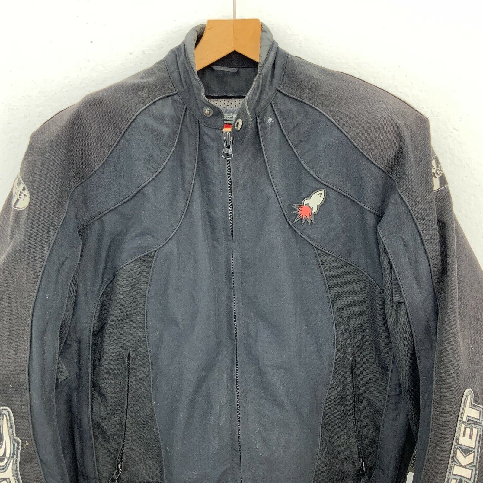 Joe Rocket Biker Jacket Black Size M Armoured Elbow Shoulder Missing Liner