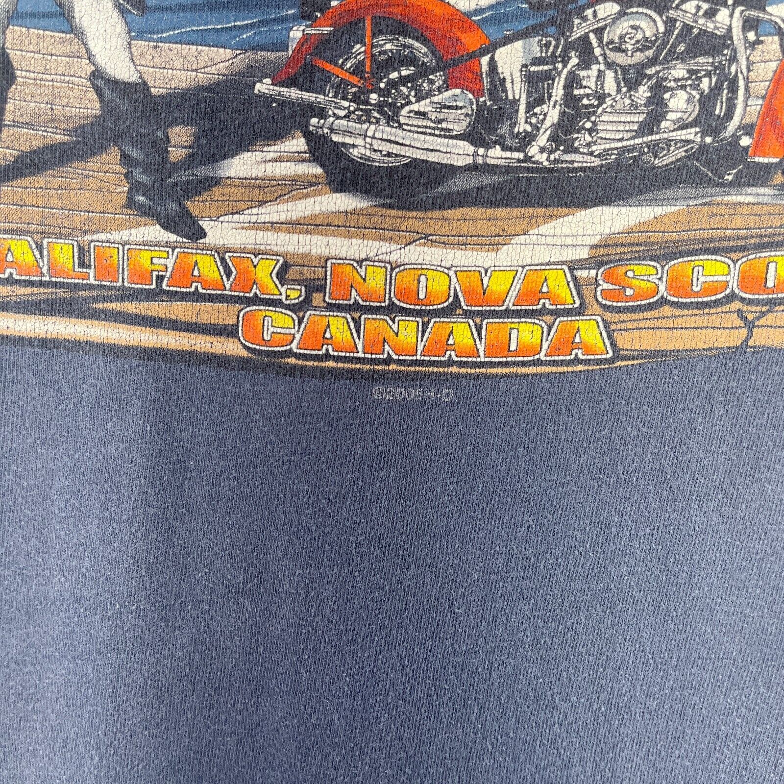 Harley Davidson Motorcycle 2005 Halifax Canada Biker T-Shirt Black Size XL