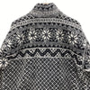 Helly Hansen Geometric Pattern Black Fleece Full Zip Sweater Size S