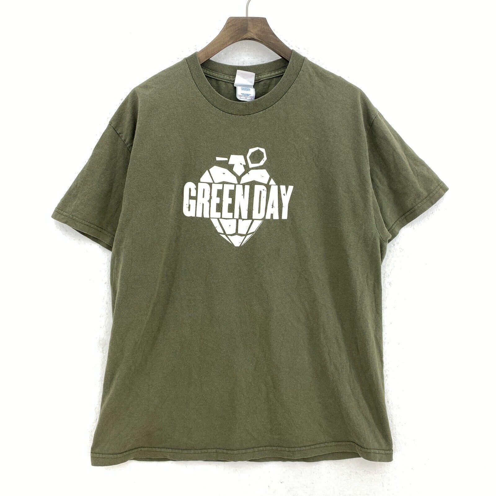 Green Day Heart Grenade 2004 Green T-shirt Size L Tee