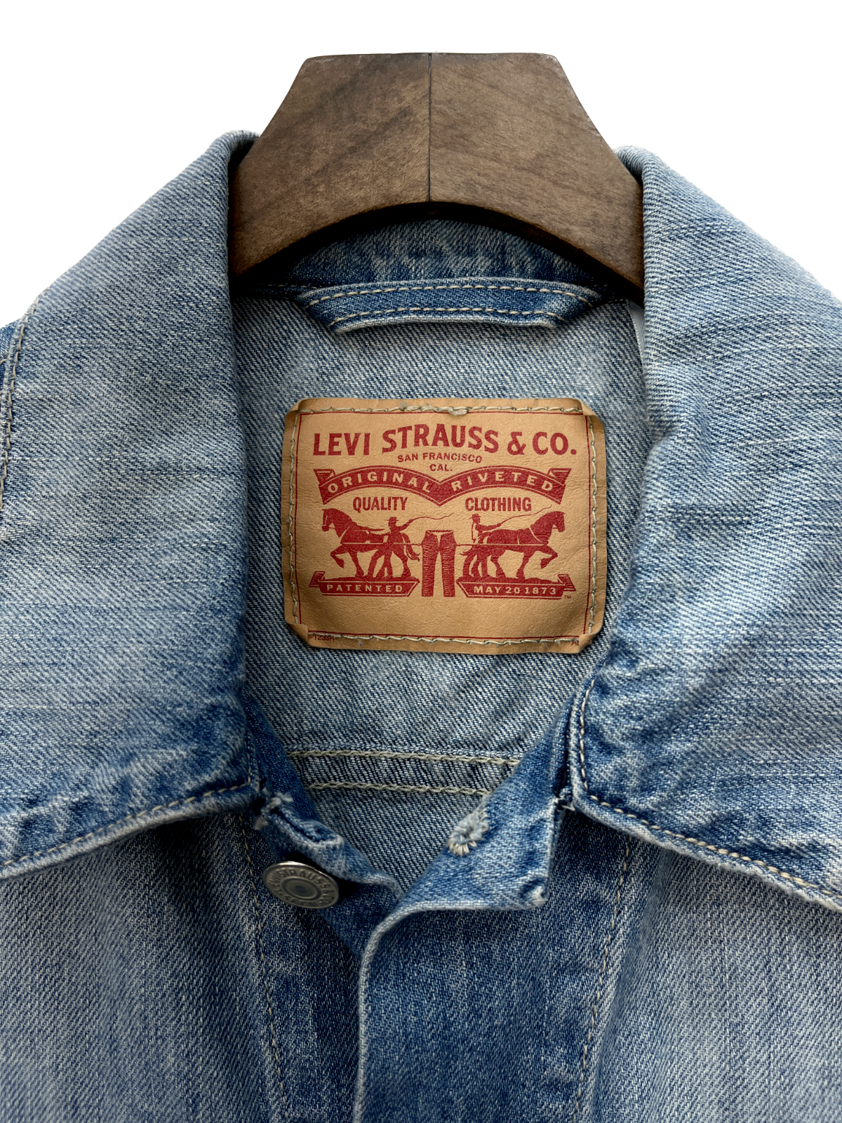 Levi's Star Print Light Wash Denim Vest Size M
