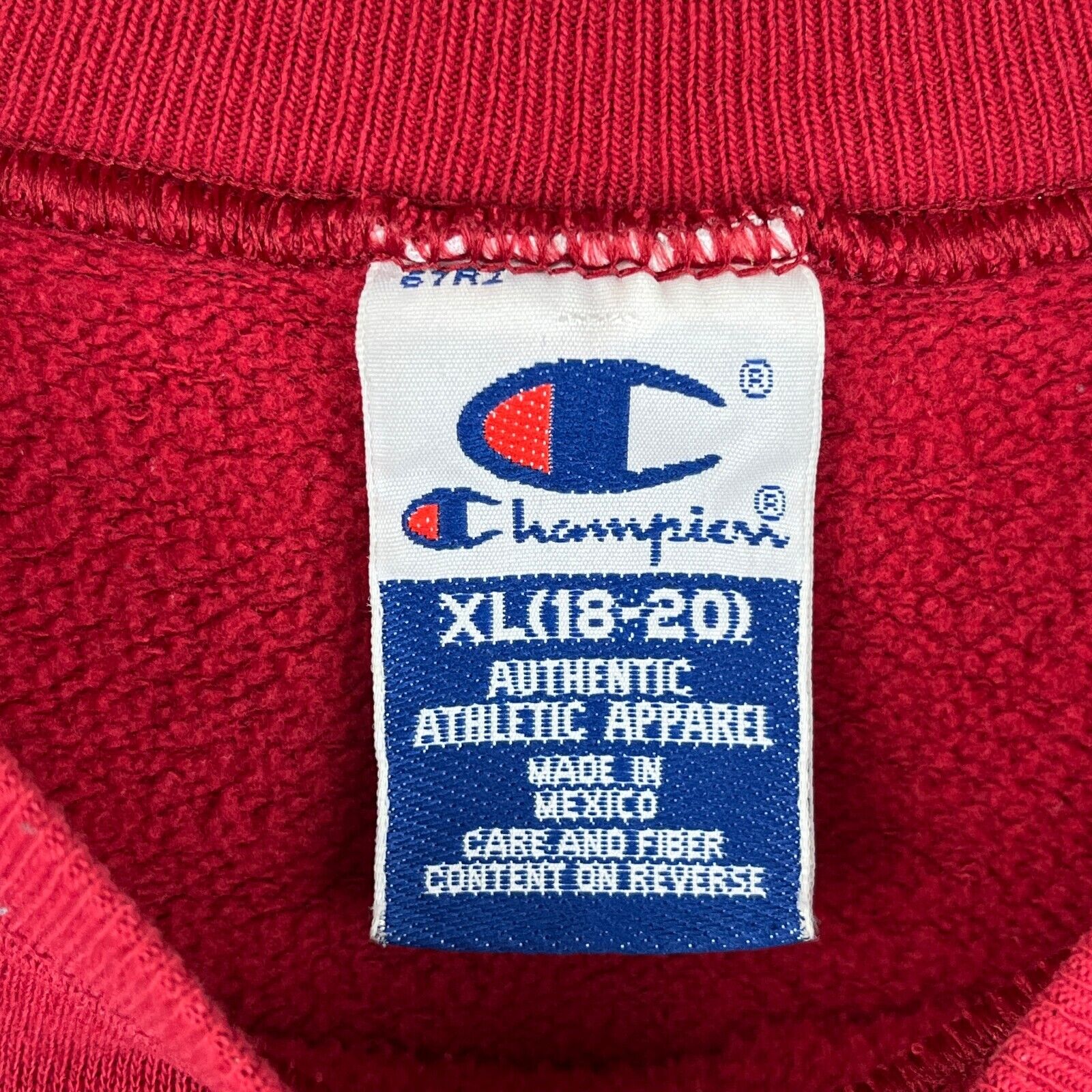 Vintage Champion Logo Red Sweatshirt Size XL
