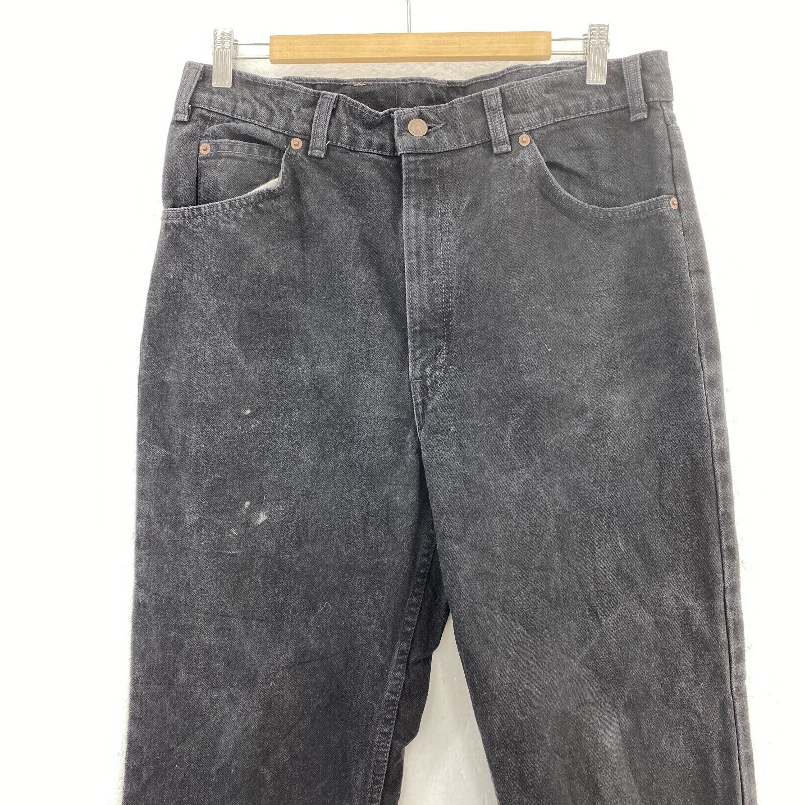 Levi's 619 Orange Tab Dark Wash Black Demin Straight Jeans Size 36