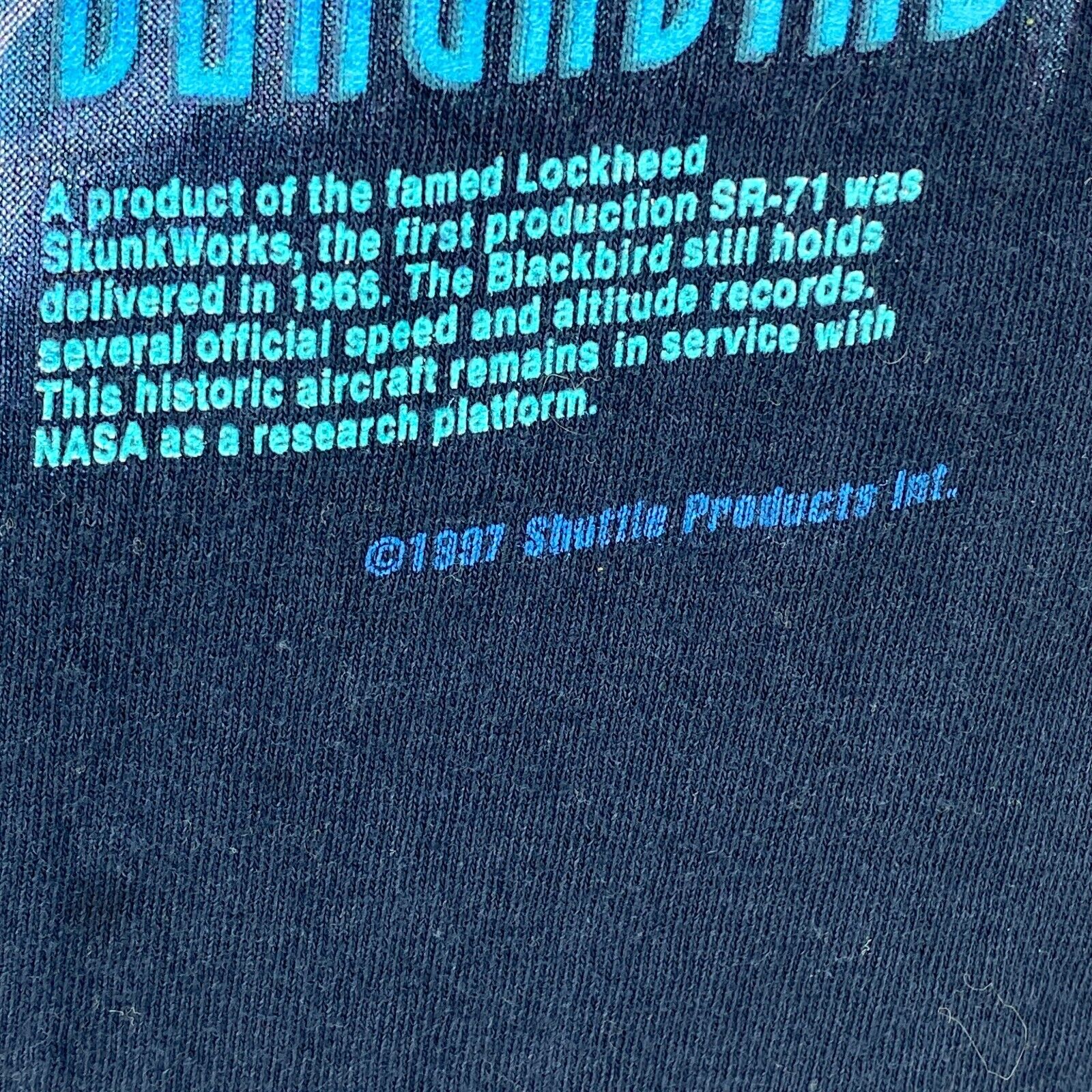 Smithsonian Air And Space Museum 1997 SR71 Blackbird Navy Blue T-shirt Size L