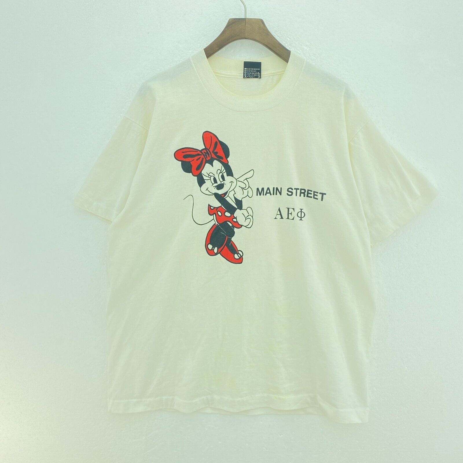 Disney Minnie Mouse White T-shirt Size XL Single Stitch Tee