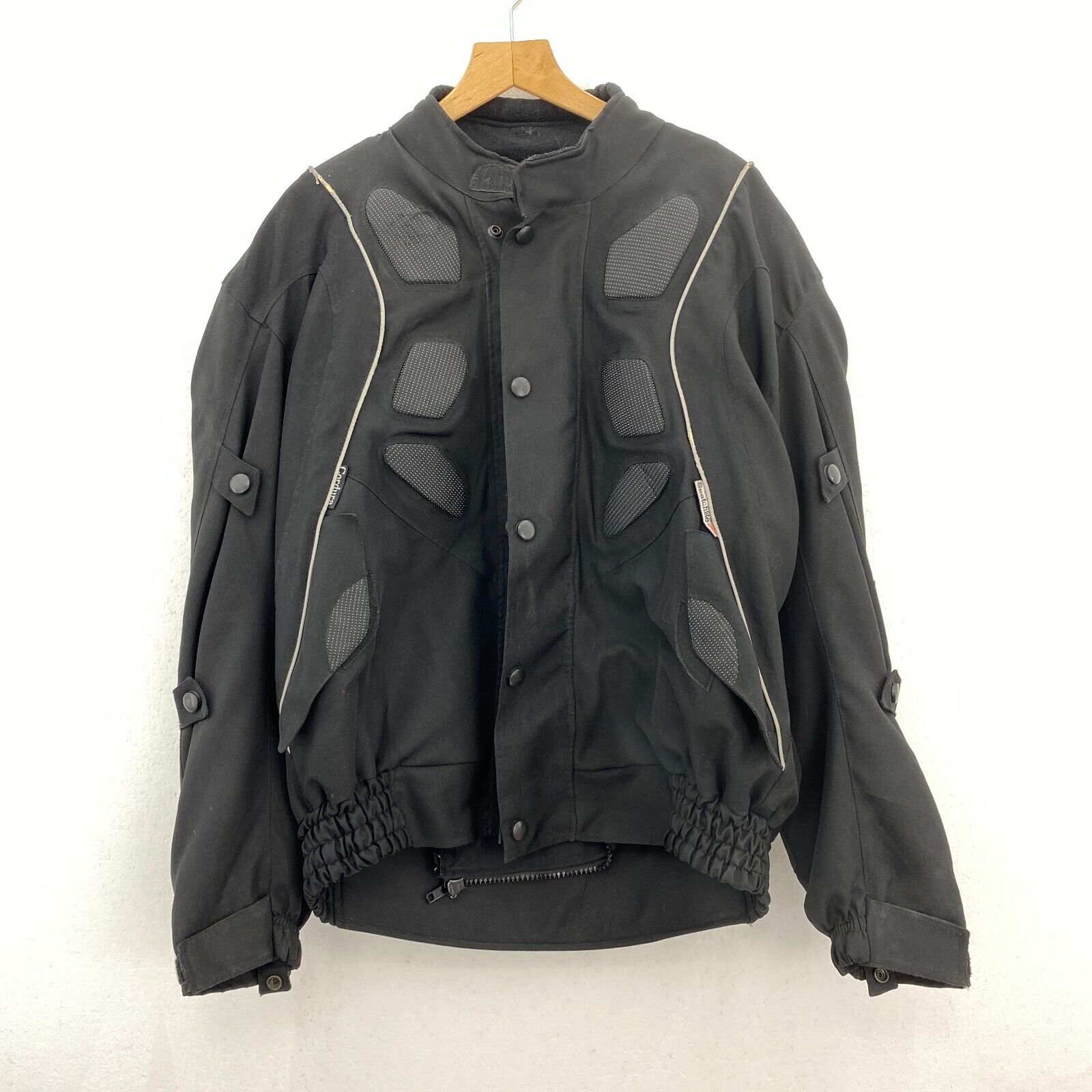 Cordura Motorcycle Racing Biker 3M Jacket Black Size M With Armor No Liner