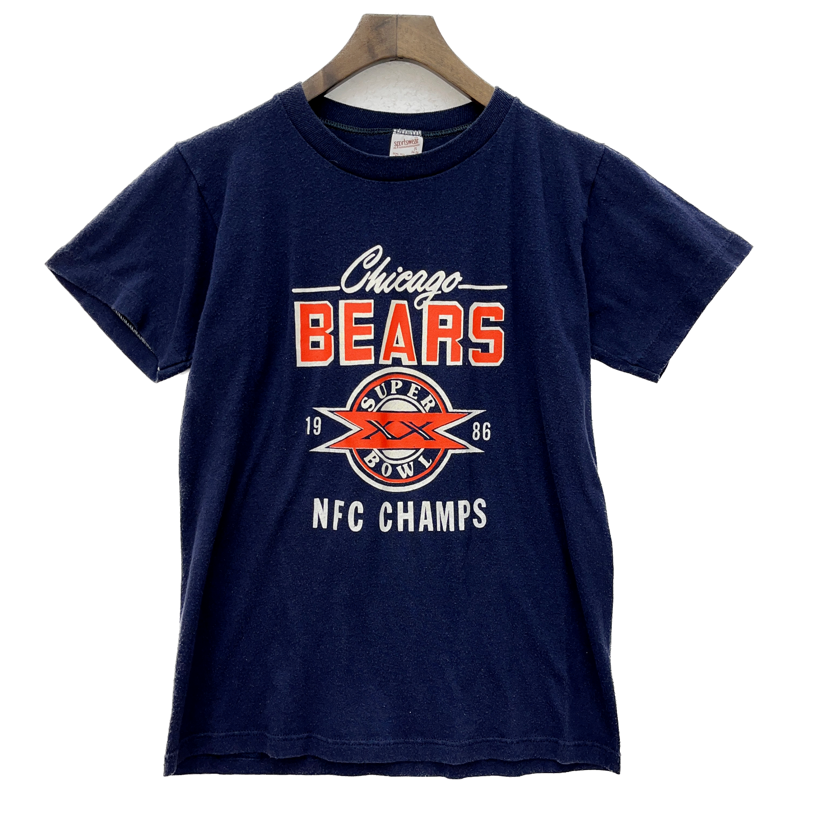 1986 Chicago Bears NFC Champs Super Bowl Vintage Football T-shirt Size S NFL 80s