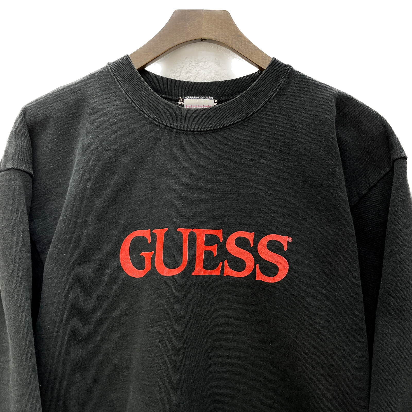 Guess Vintage Sweatshirt Crewneck Size S Black Made in USA 90s