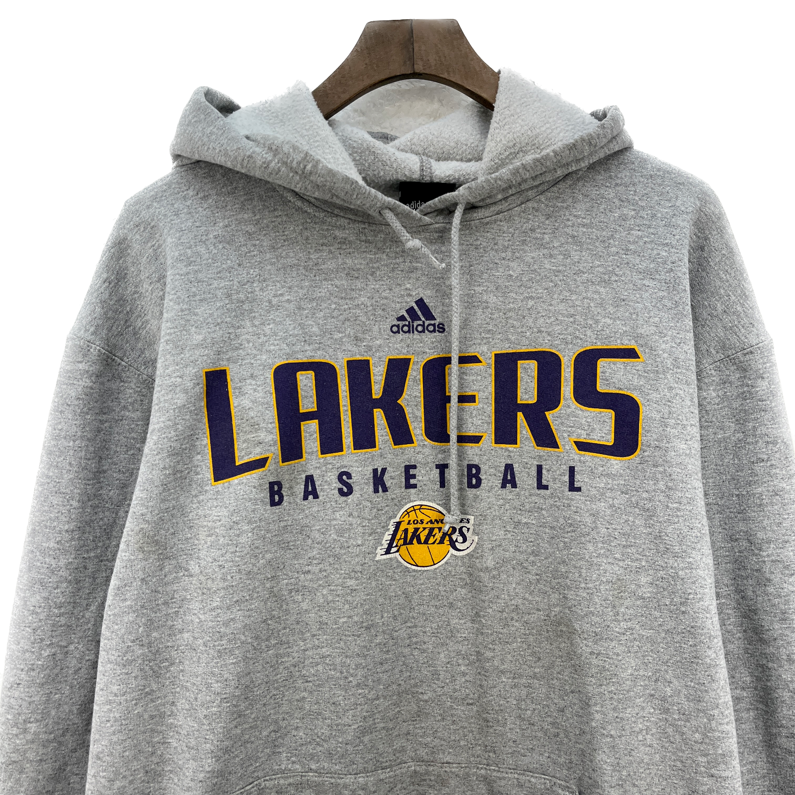 Adidas Los Angeles Lakers NBA Basketball Gray Hoodie Size L