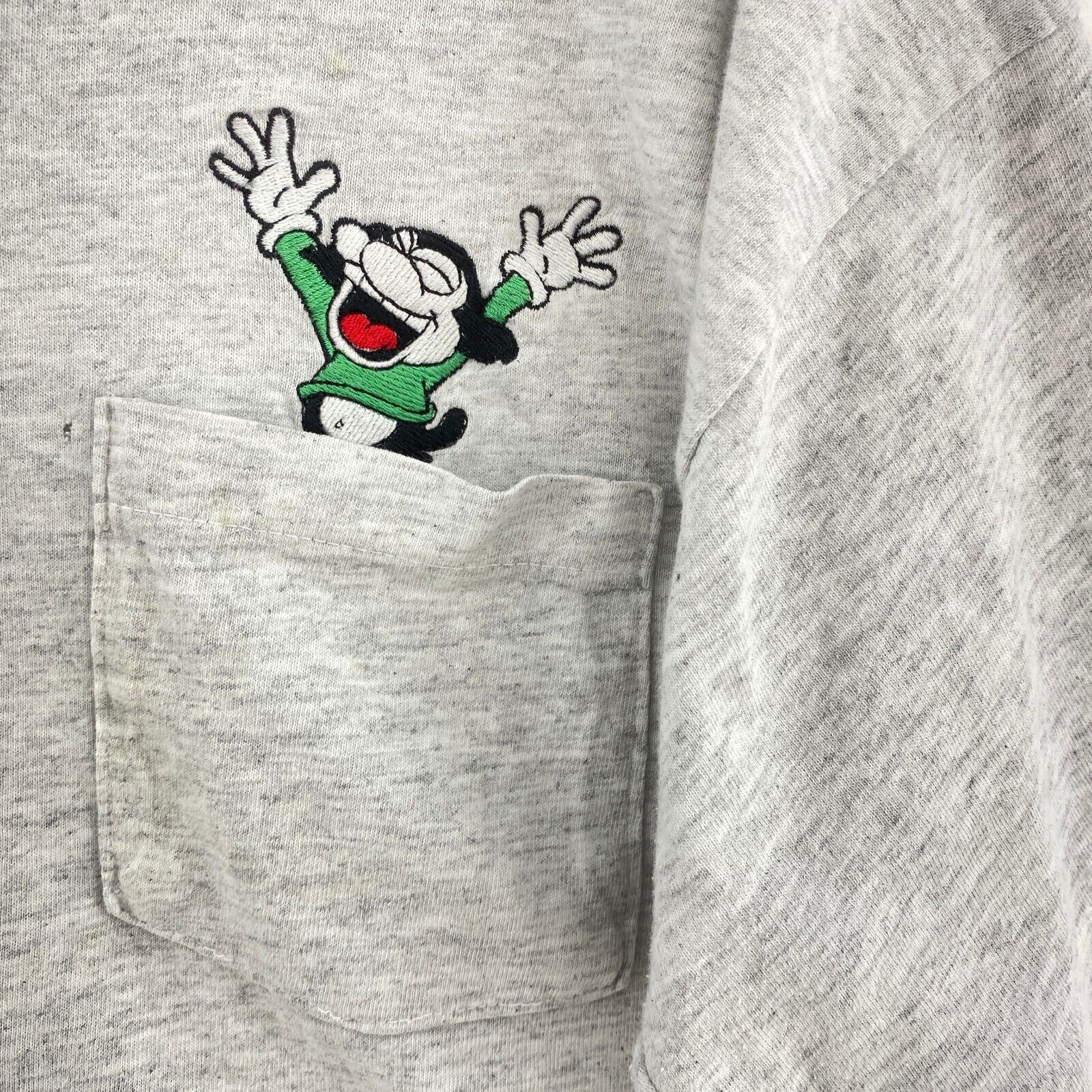 Betty Boop American Flag Gray Vintage T-Shirt Size L Pocket Single Stitch 90s