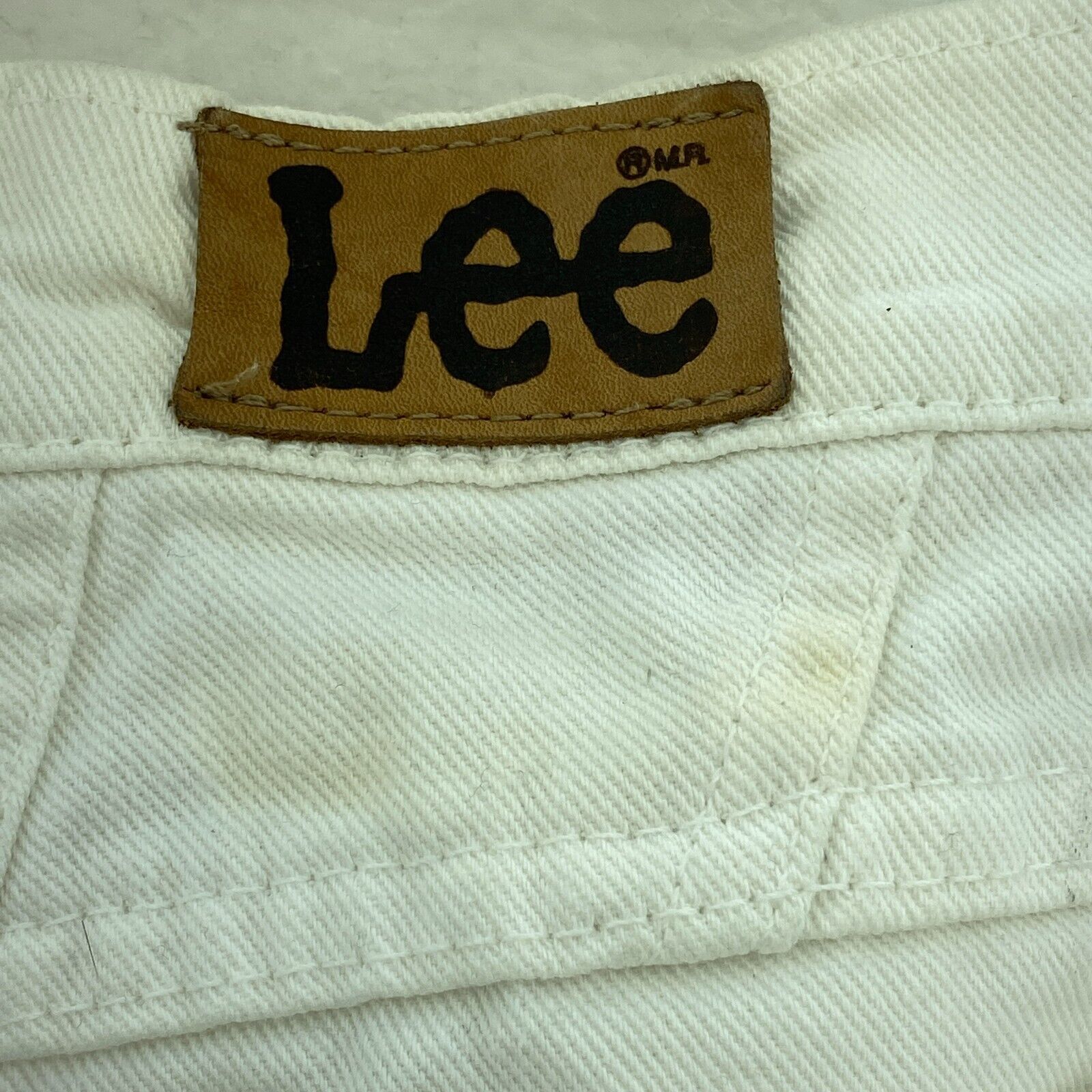 Lee White Vintage Jeans Size 14 Tapered Leg