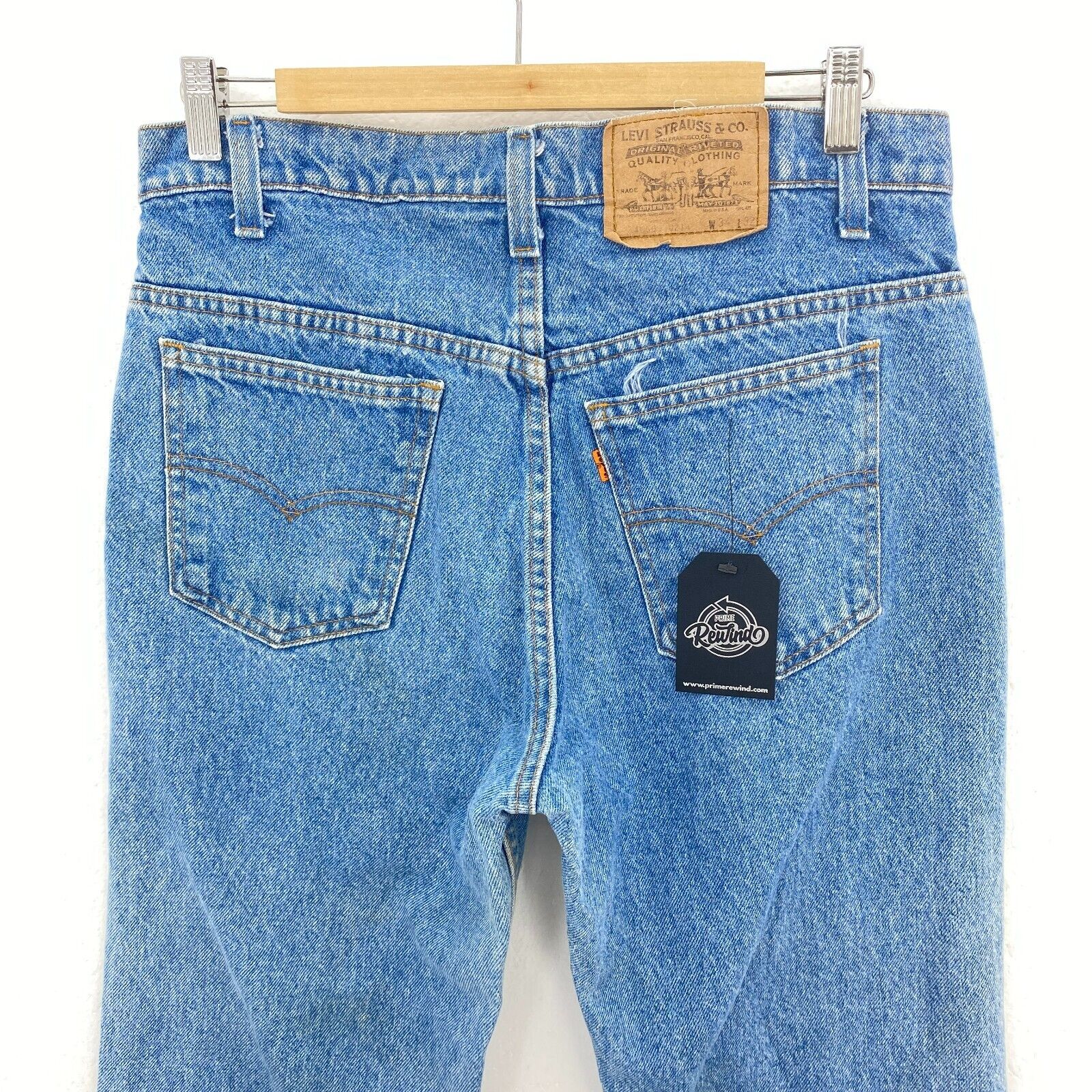 Levi's Orange Tab Medium Wash Blue Straight Jeans Size 32 x 31