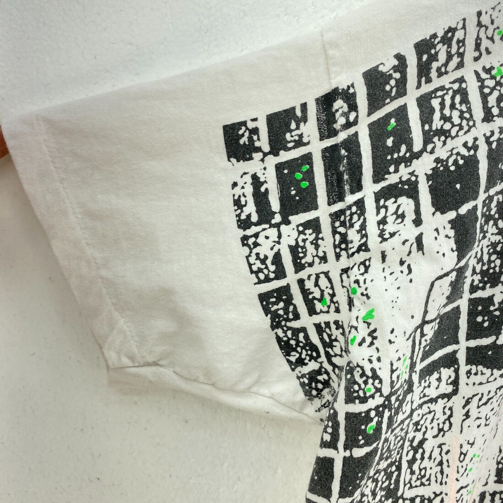 Adidas Tennis All Over Print White T-shirt Size M Single Stitch Tee