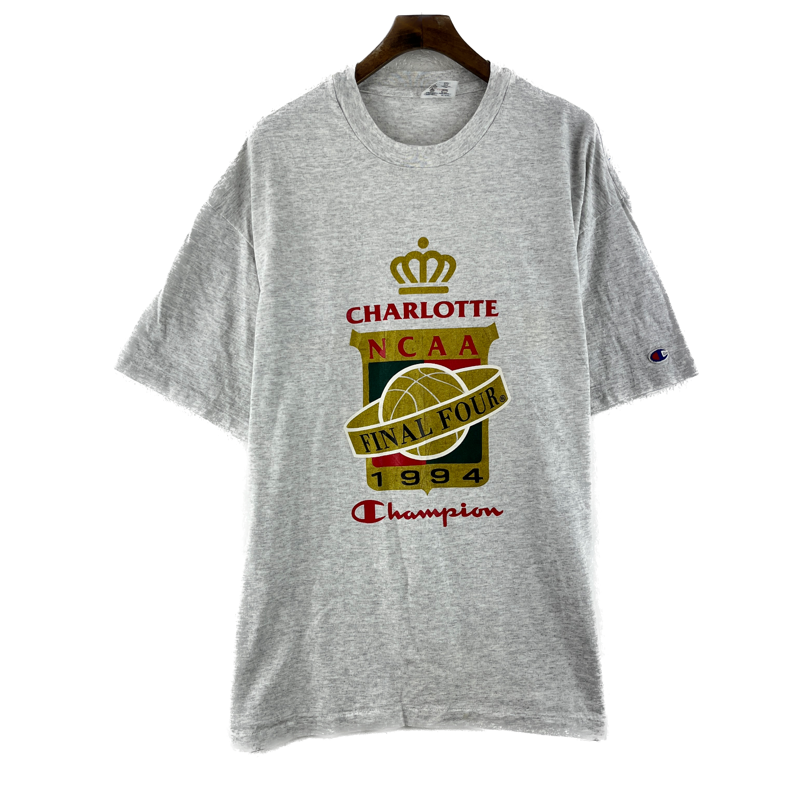 Vintage Champion NCAA Championship Basketball Gray T-shirt Made in USA Size XL