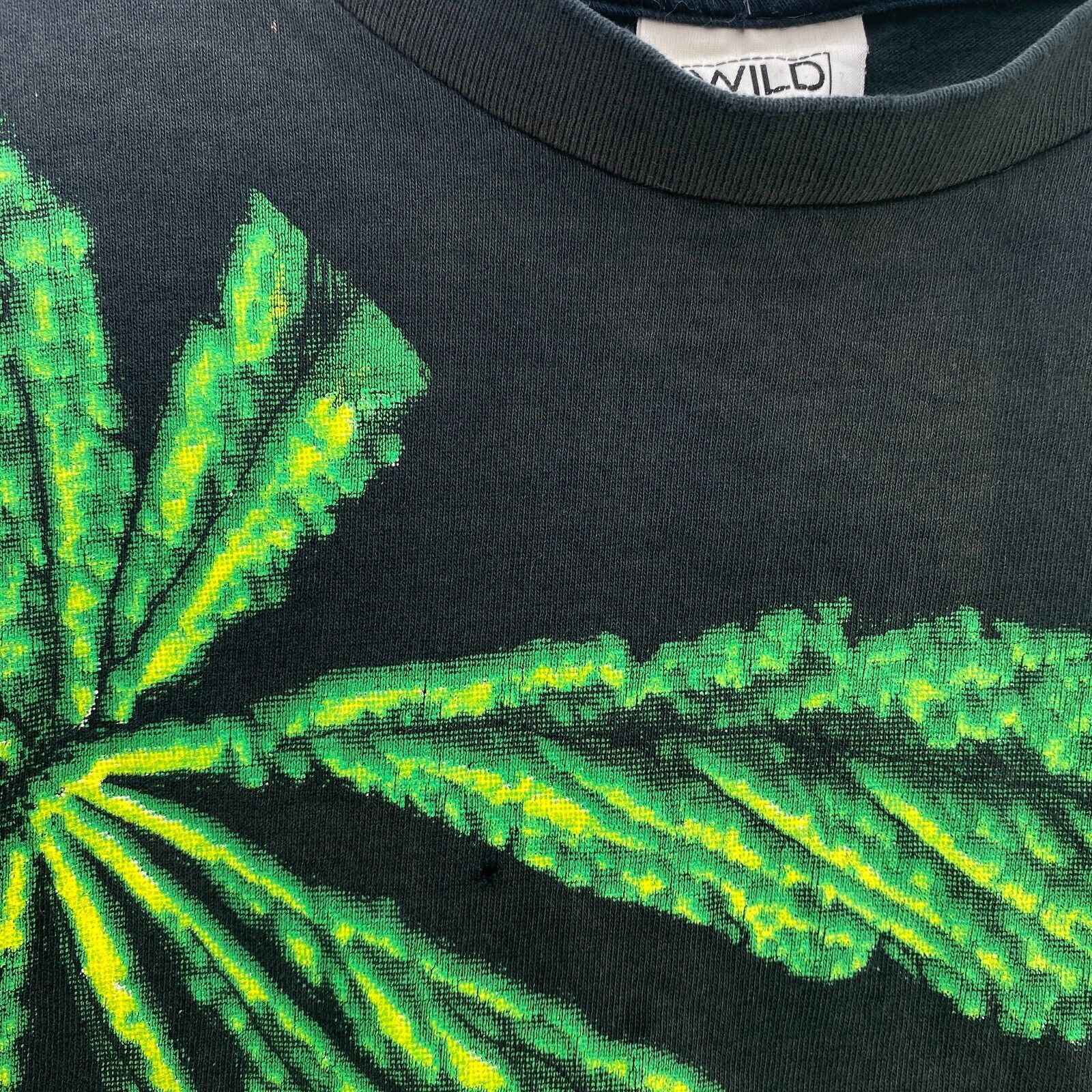 1993 Wild Oats Jamaican Herb Peace Black T-shirt Size L Single Stitch