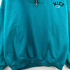 Nike Swoosh Logo Quarter Zip Pullover Blue Sweatshirt Size L