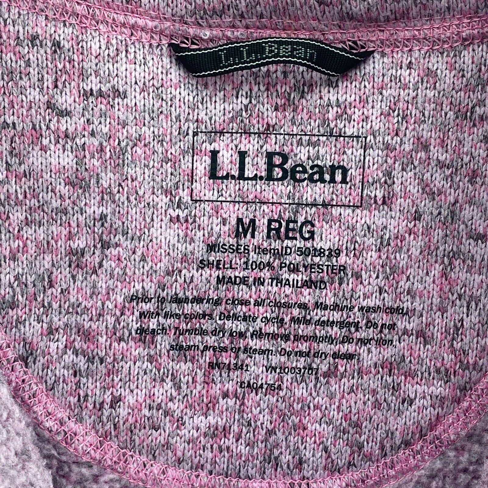 L.L. Bean Pink 3-In-1 Hooded Jacket Size M Full Zip Up