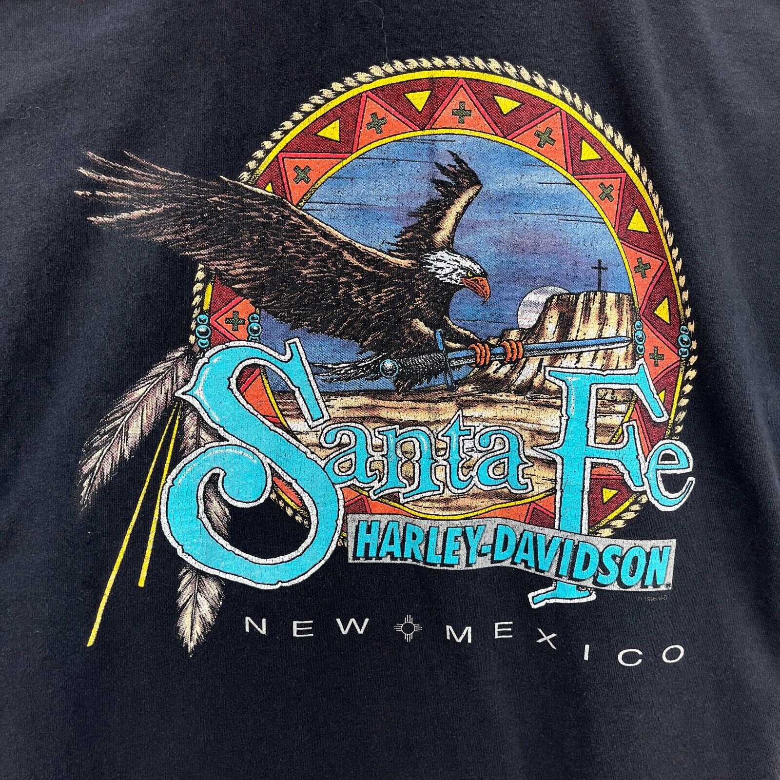 Harley Davidson Motorcycle 2006 Santa Fe New Mexico Black T-shirt Size XL