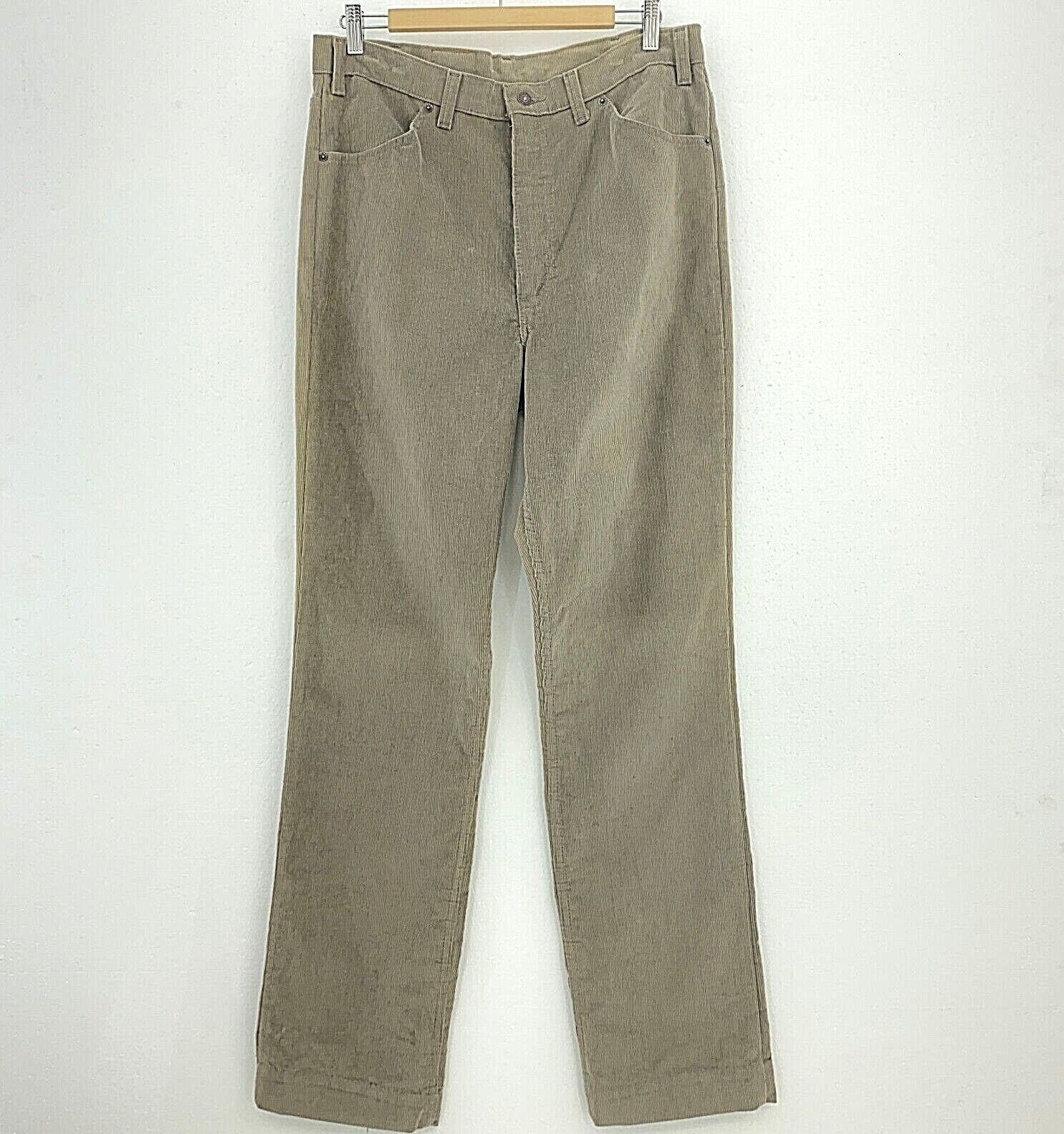 Levis Regular Fit Tapered Leg Tan Corduroy Pant Size 35 x 34 Silver Tab
