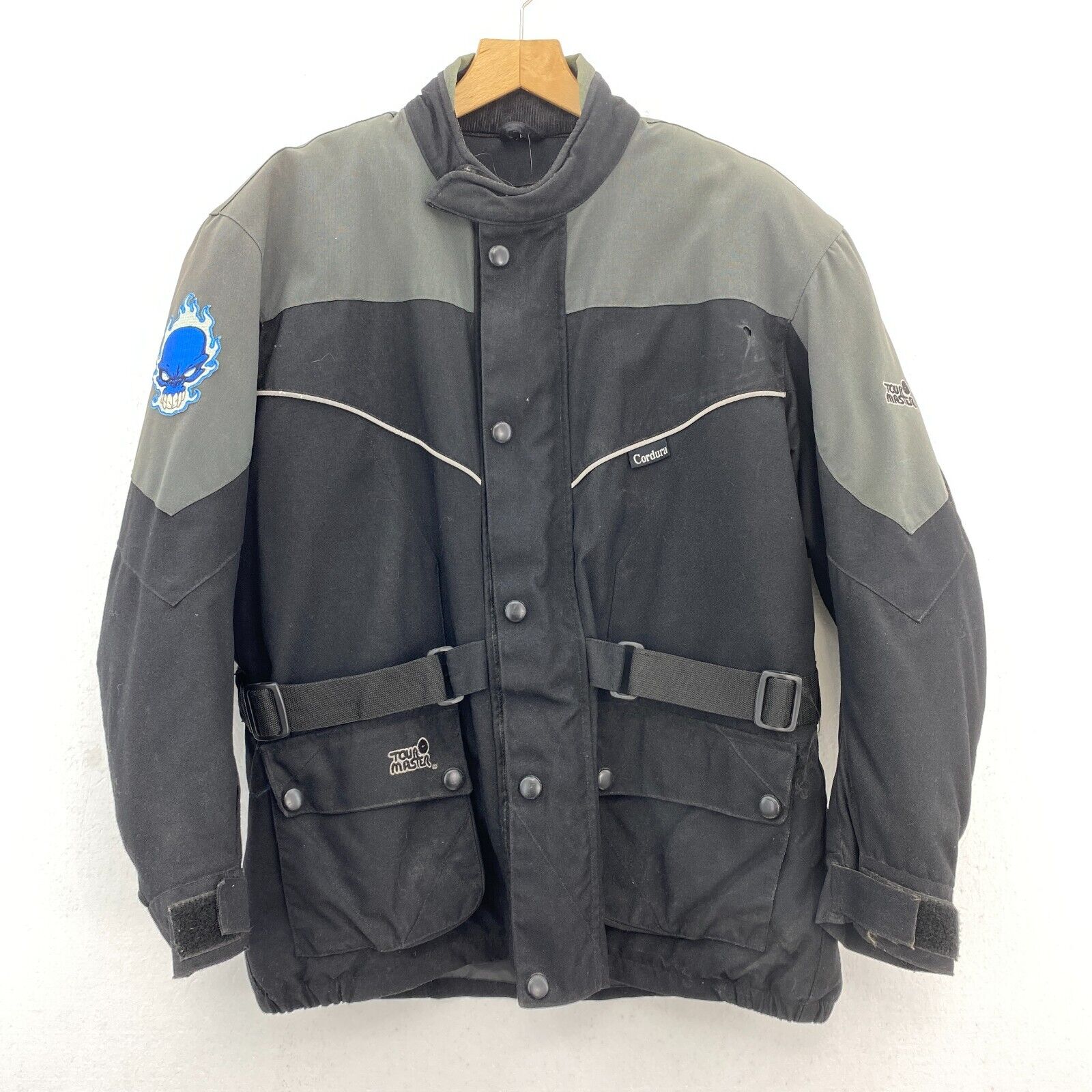 Cordura Motorcycle Rider Racing Jacket Black Size M With Armor & Liner