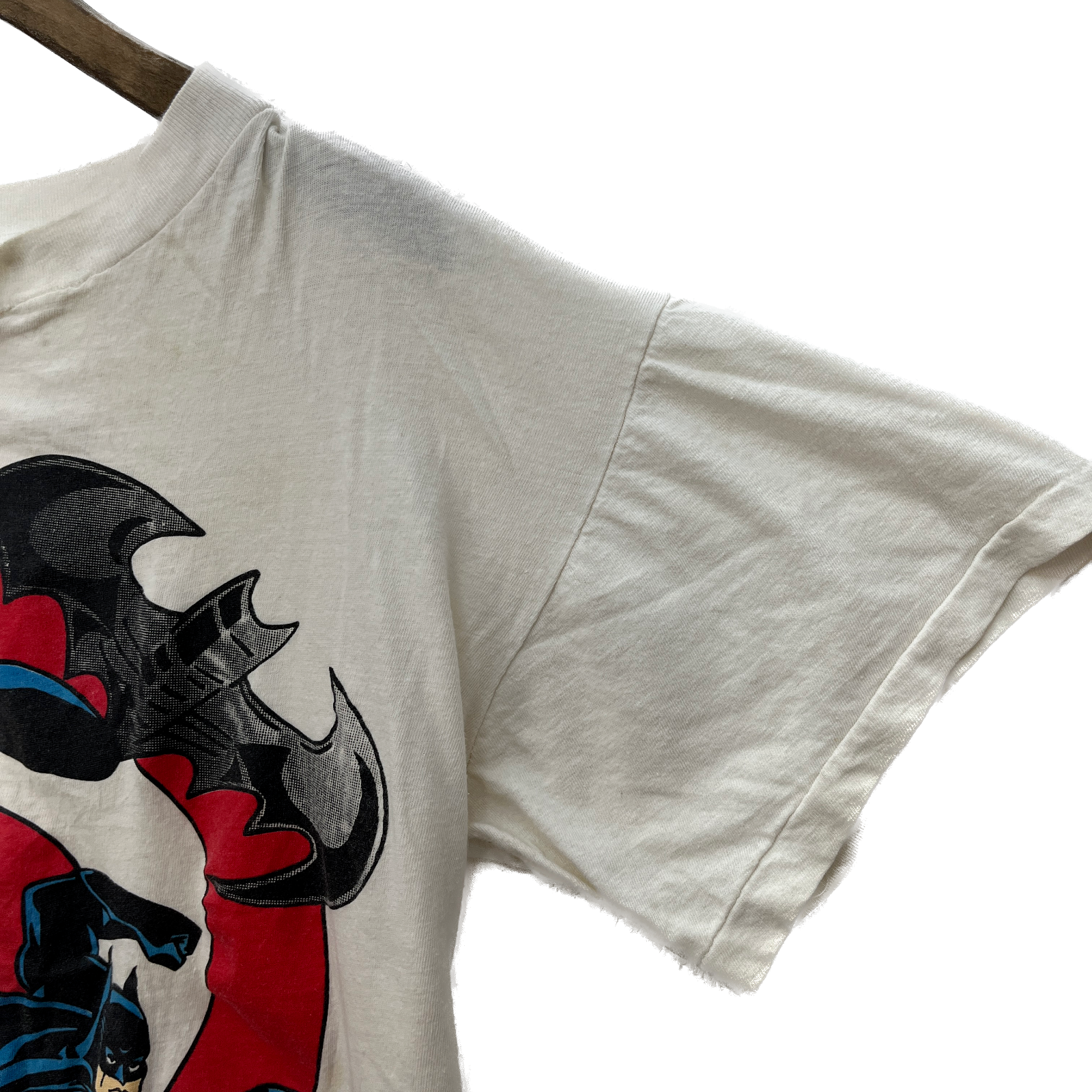 Batman and Robin Superhero Vintage T-shirt Size M White DC Comics Single Stitch