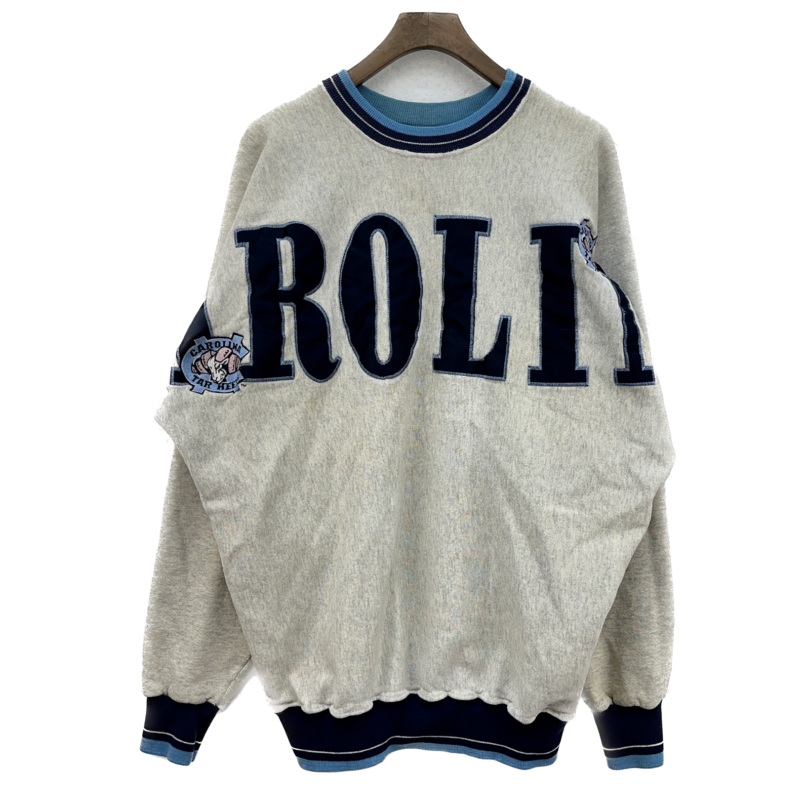 Vintage Carolina Tar Heels NCAA Gray Spell Out Sweatshirt Size L