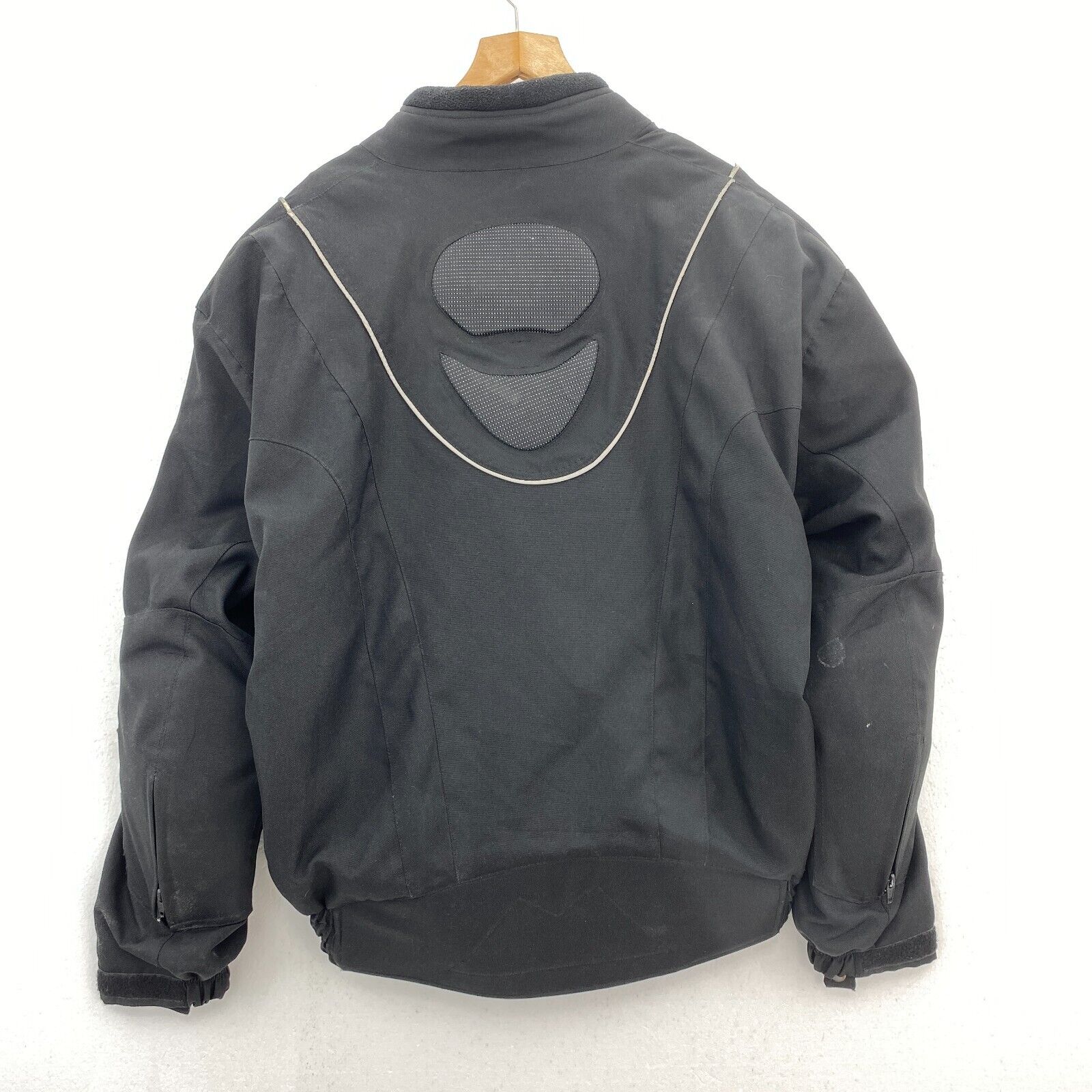 Cordura Motorcycle Racing Biker 3M Jacket Black Size M With Armor No Liner