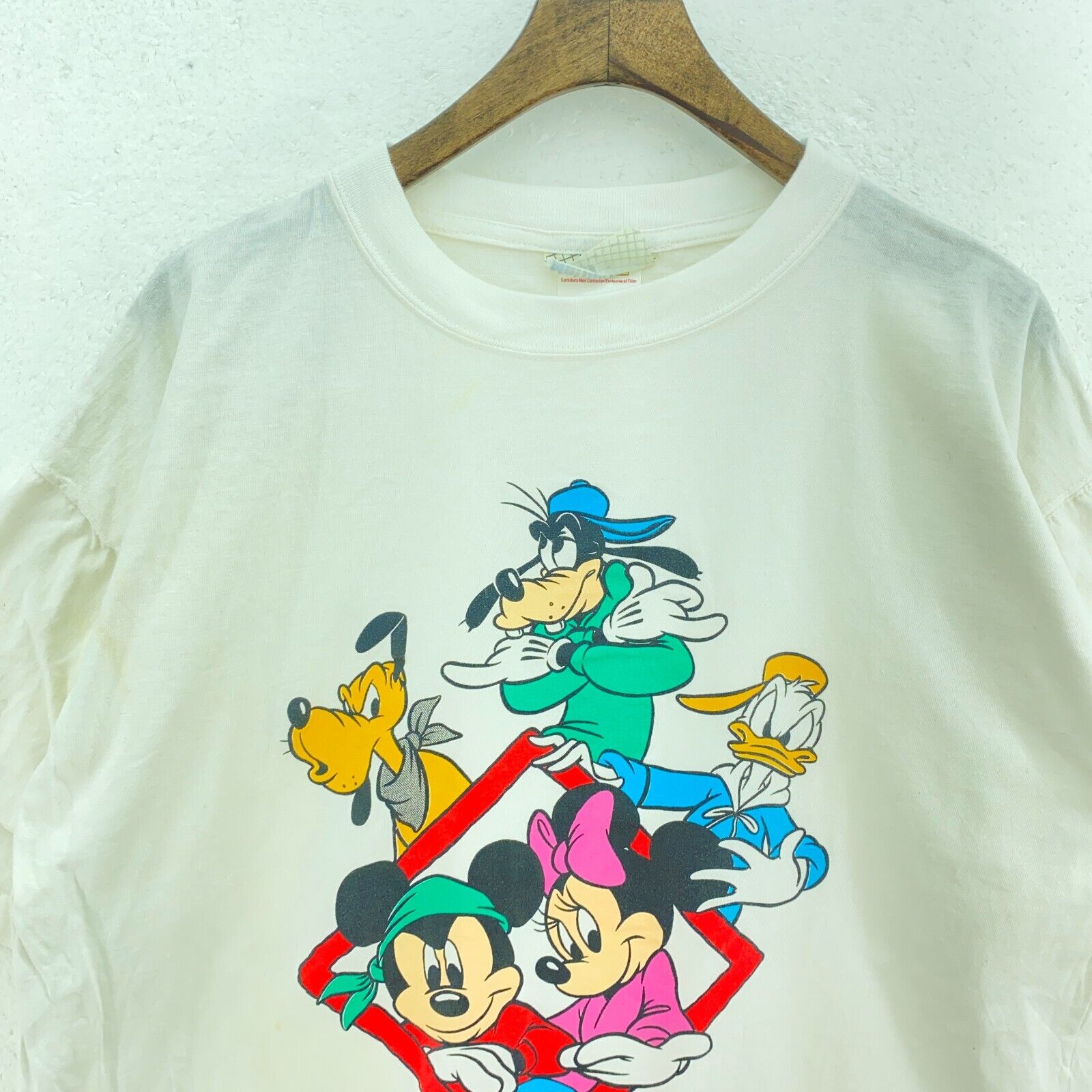 Disney Mickey Mouse Minnie Mouse Donald Duck White T-shirt Size M Women's