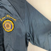 Vintage 1980s Blue Embroidered Satin Bomber King Louie Jacket 80s Size L