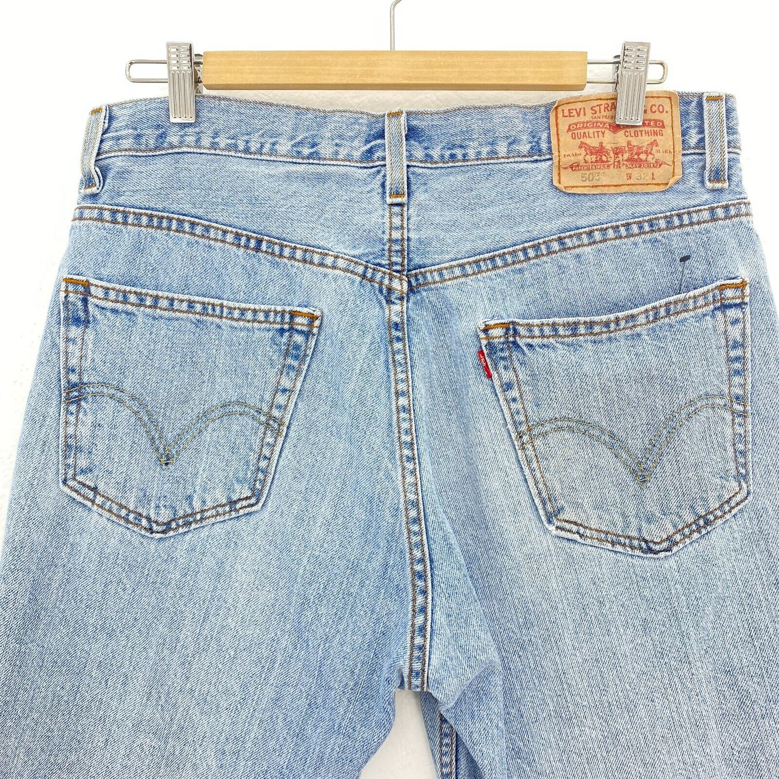 Levi's 505 Light Wash Blue Regular Fit Denim Shorts Size 32